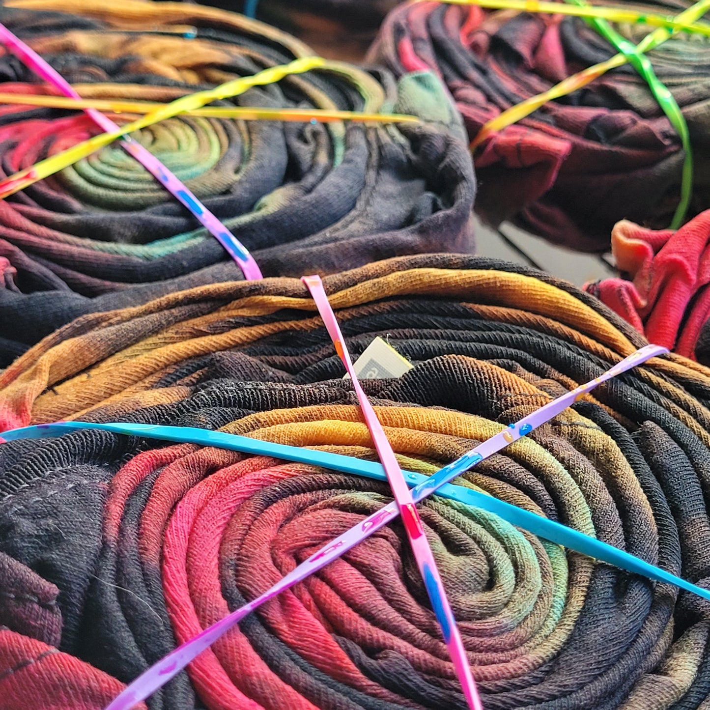 Rainbow & black bleach tie dye hoodie | Festival wear | Hand Dyed in the UK | AbiDashery