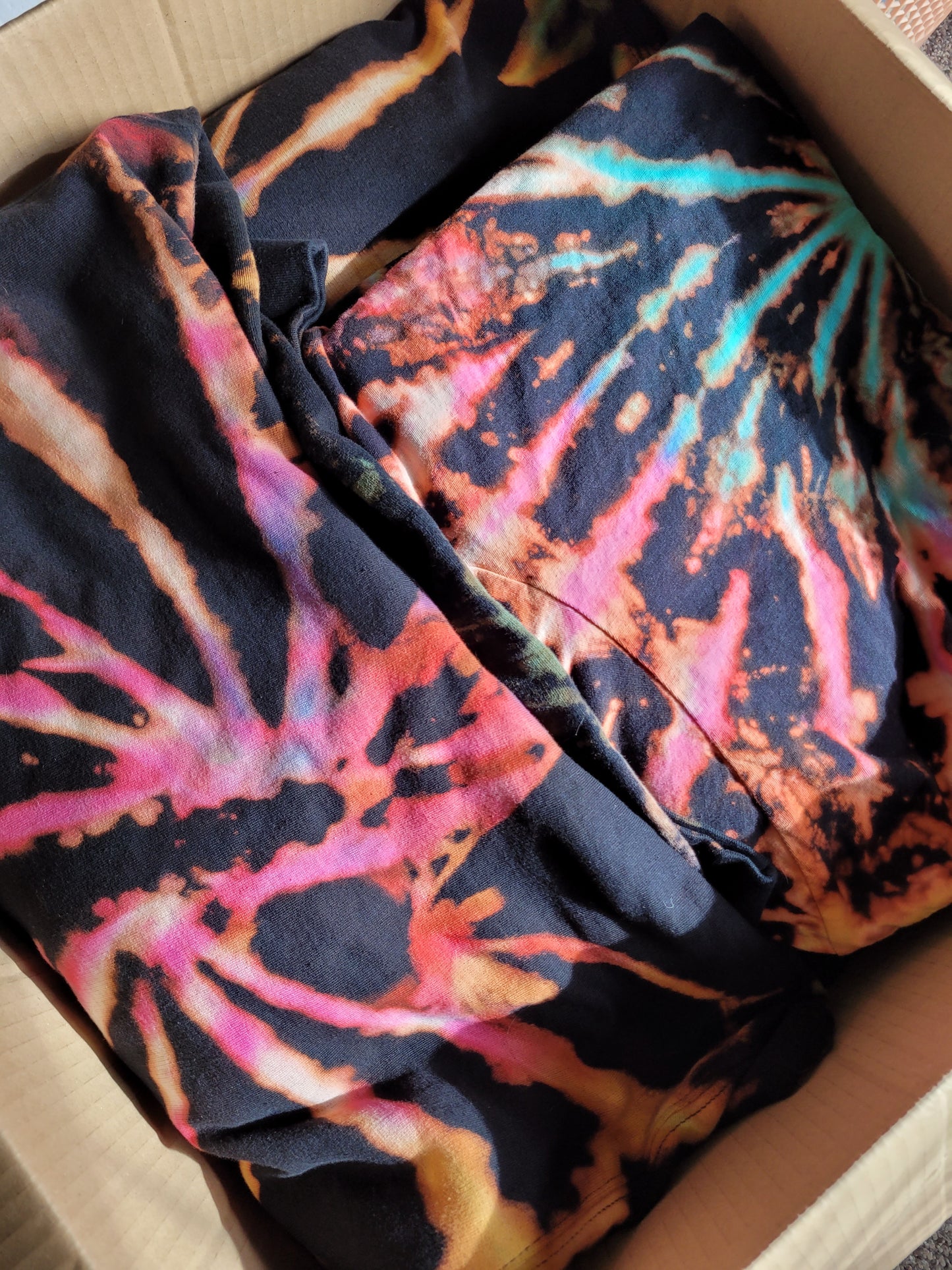 Rainbow Bleach Hoodie UK Hand Dyed Unisex