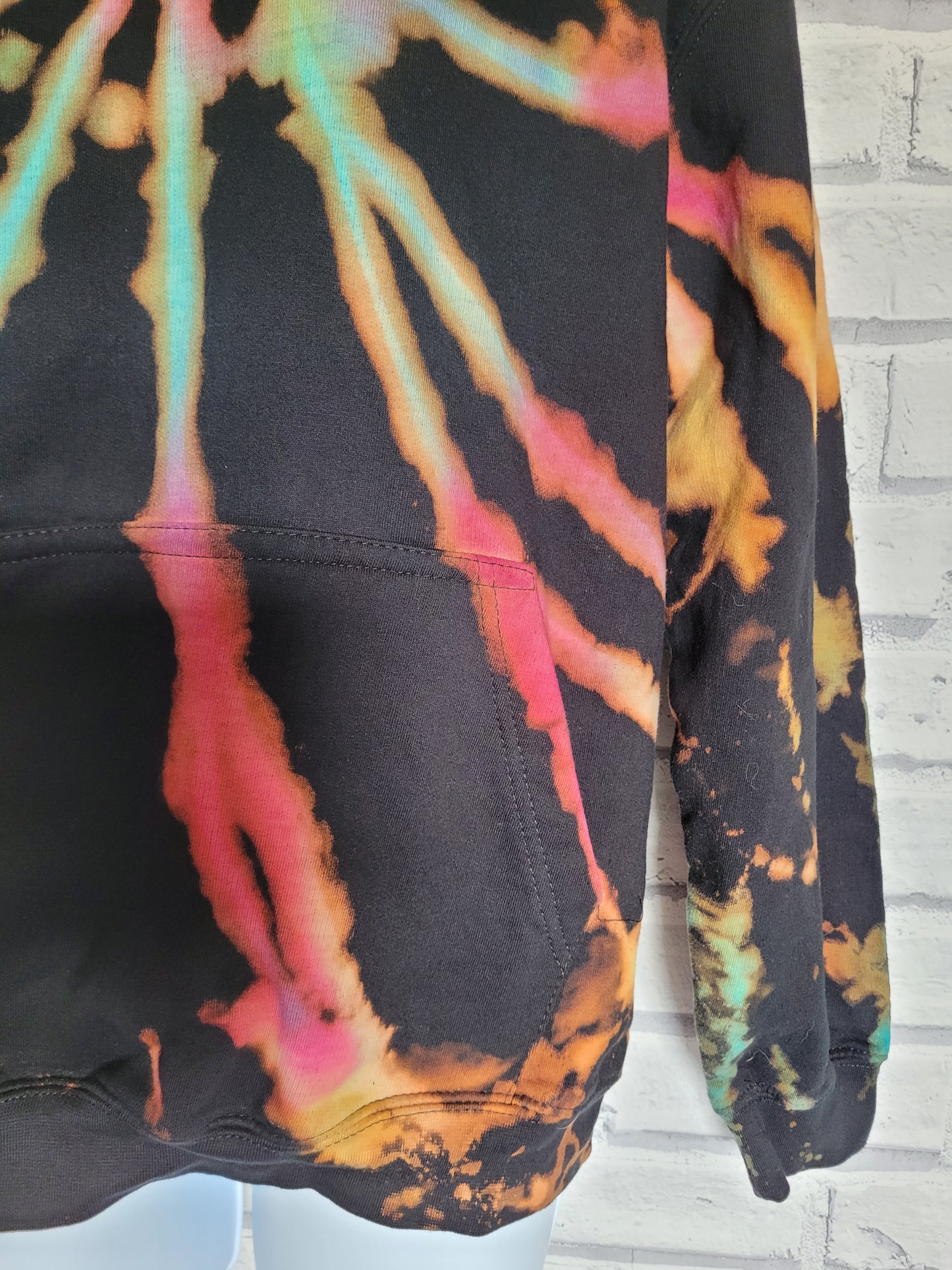 Rainbow Bleach Hoodie UK Hand Dyed Unisex