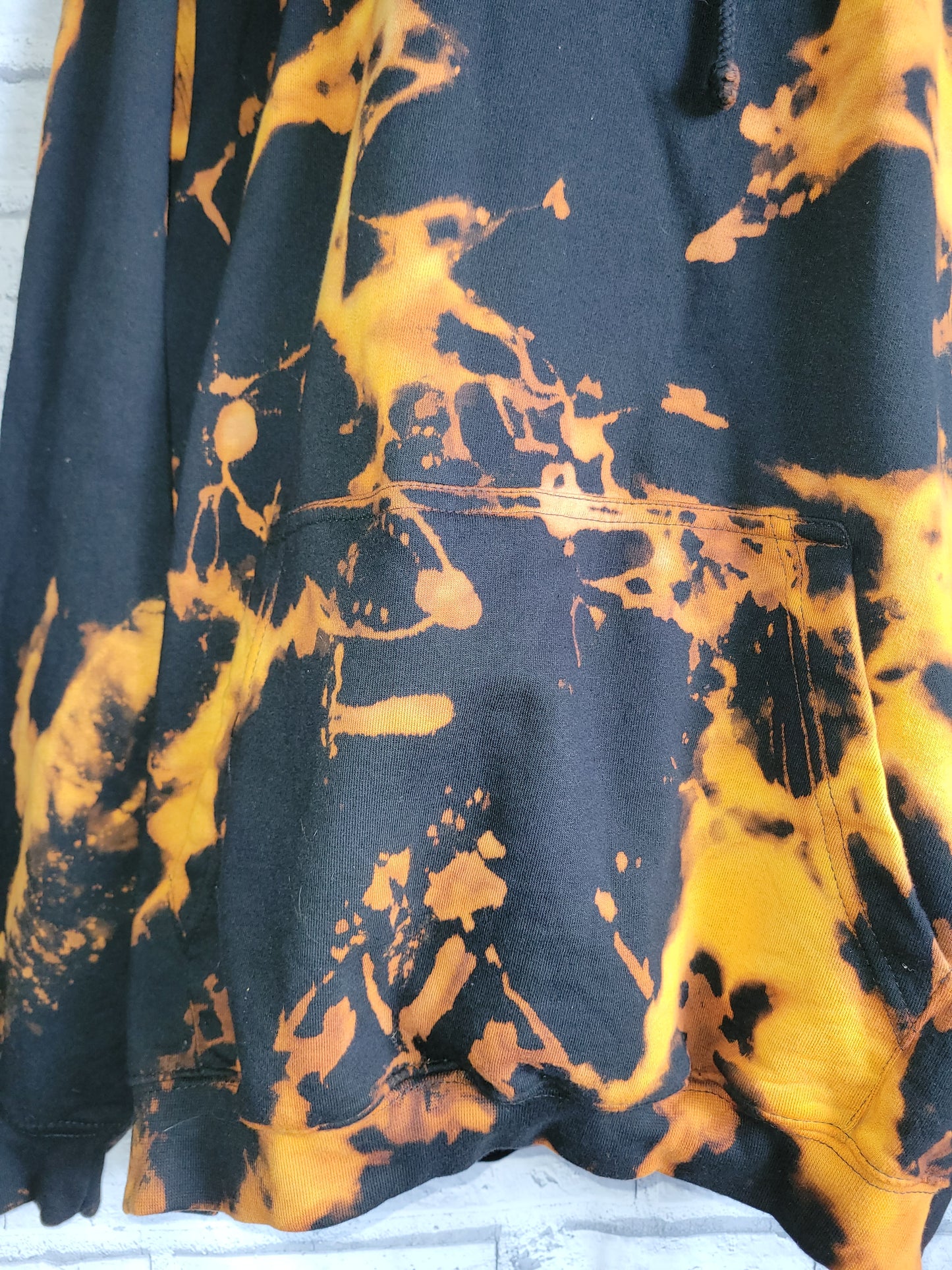 Yellow & Black Hoodie | Bleach Tie Dye |Unisex Winter Fashion | Vegan Dyes