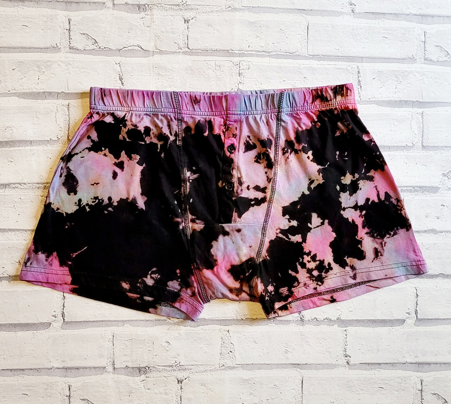 Black & Pink Tie Dye Men's Boxers L