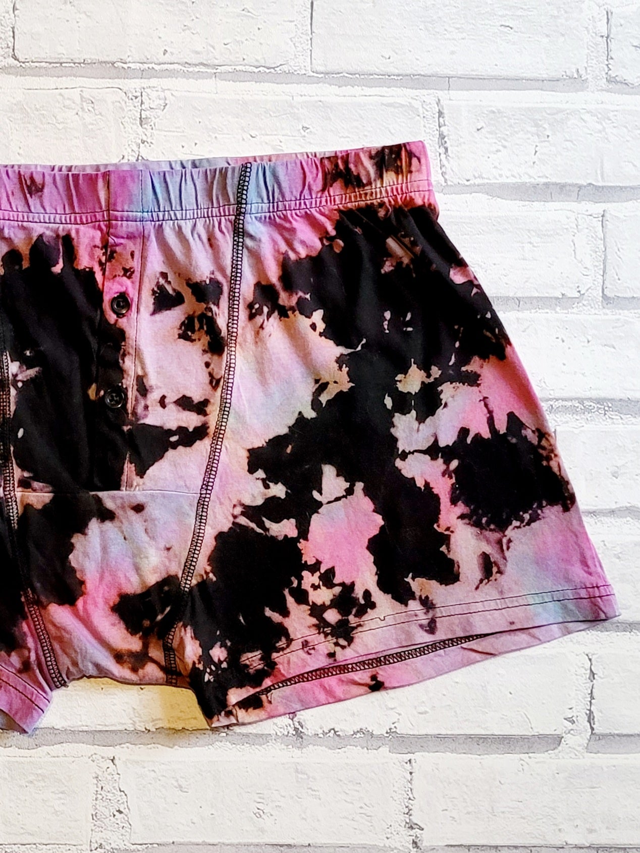 Black & Pink Tie Dye Men's Boxers L