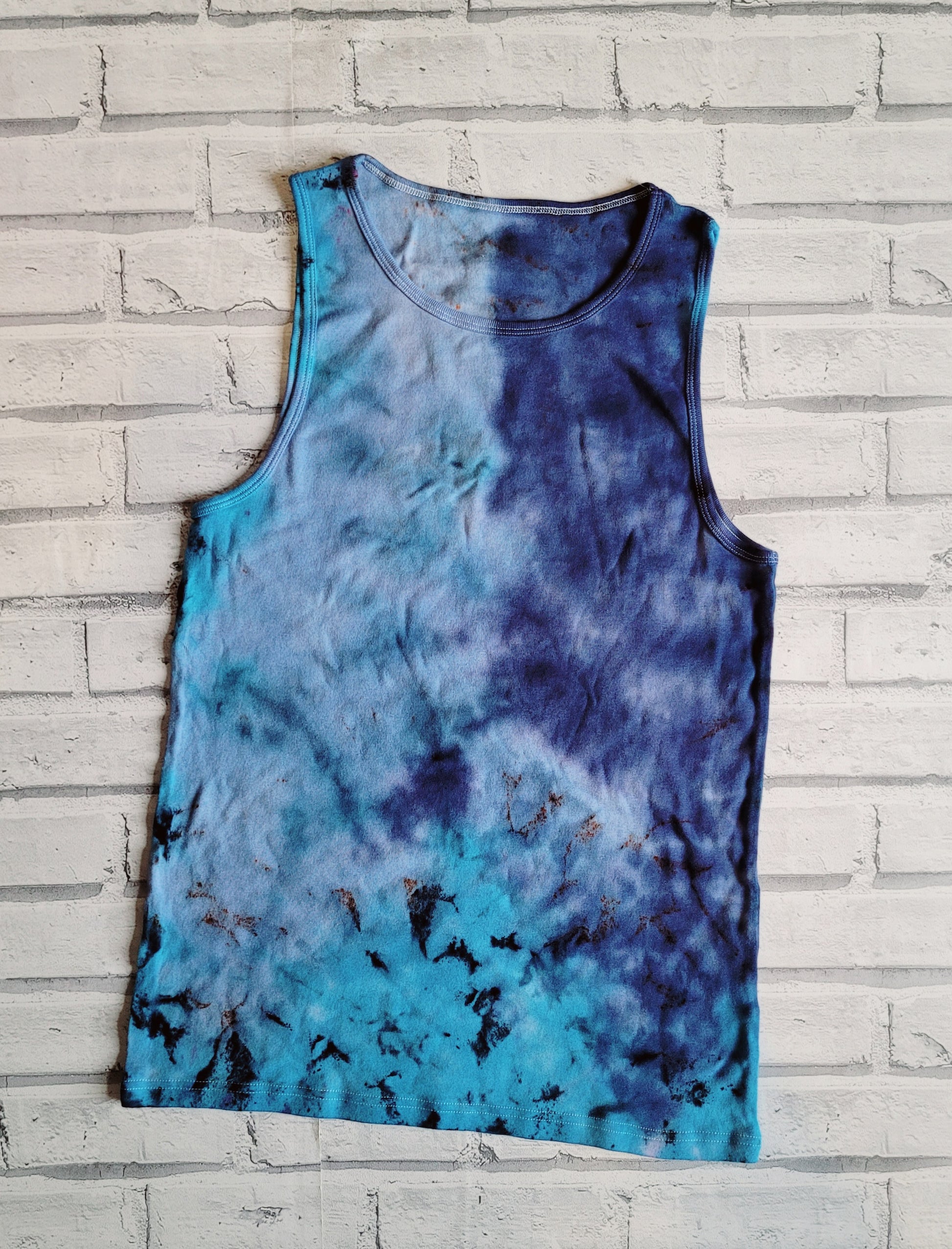 Blue Tie Dye Mens Underwear Set | Vest & Boxer Shorts | size M