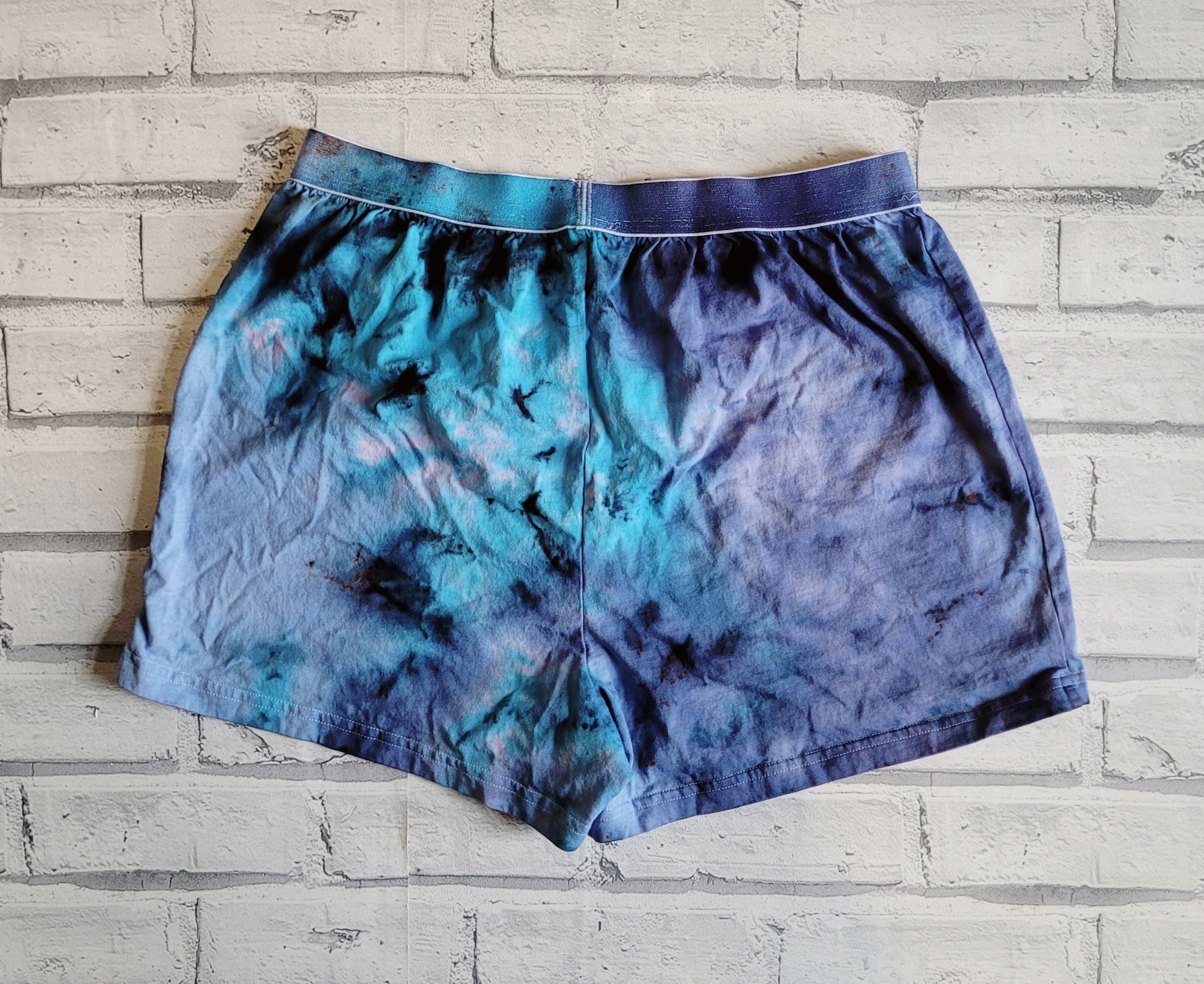 Blue Tie Dye Mens Underwear Set | Vest & Boxer Shorts | size M