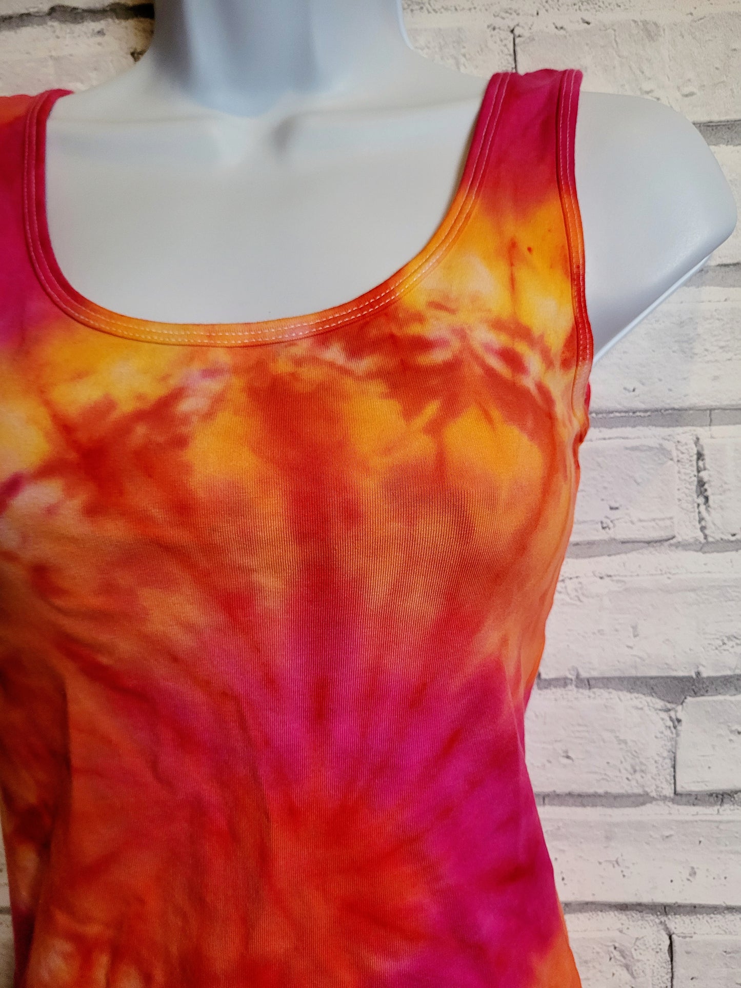 Tie Dye Vest Top Orange & Pink UK 8 / US 4