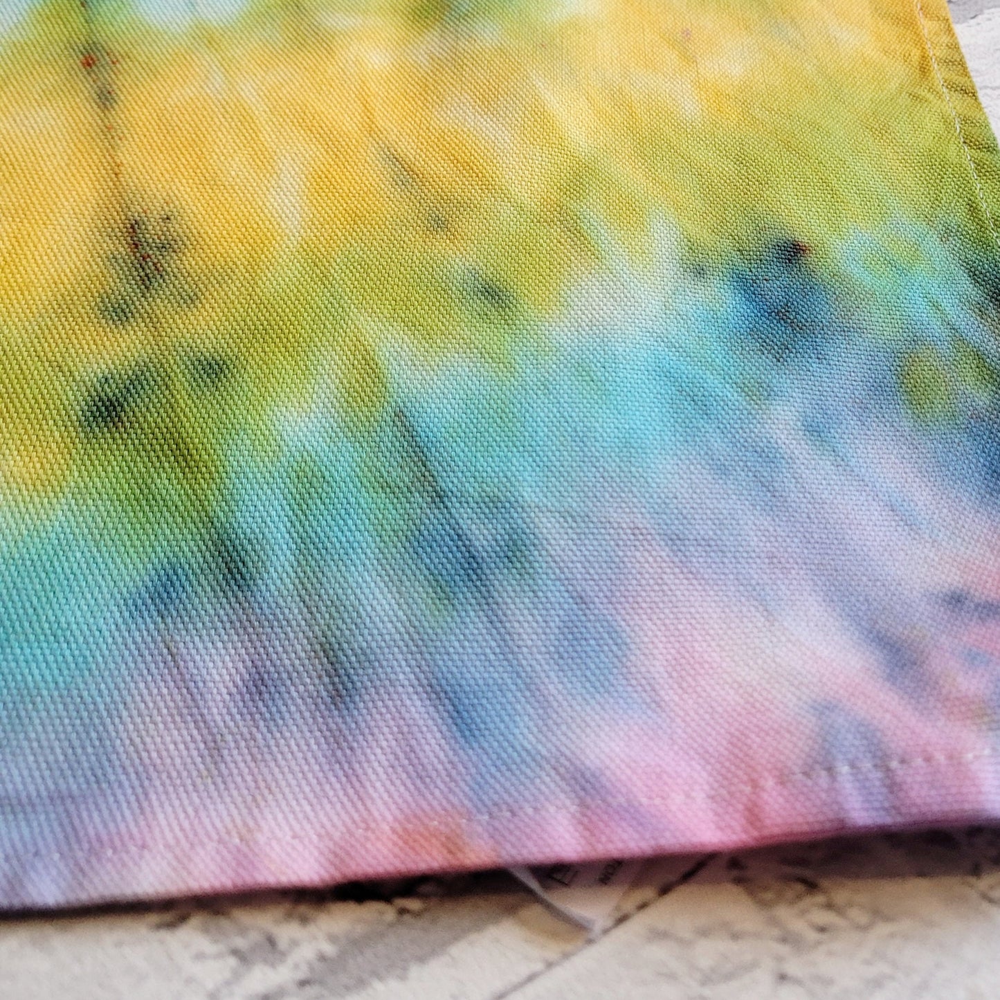 Tie dye tea towel detail | Vibrant colours | Organic Cotton | AbiDashery