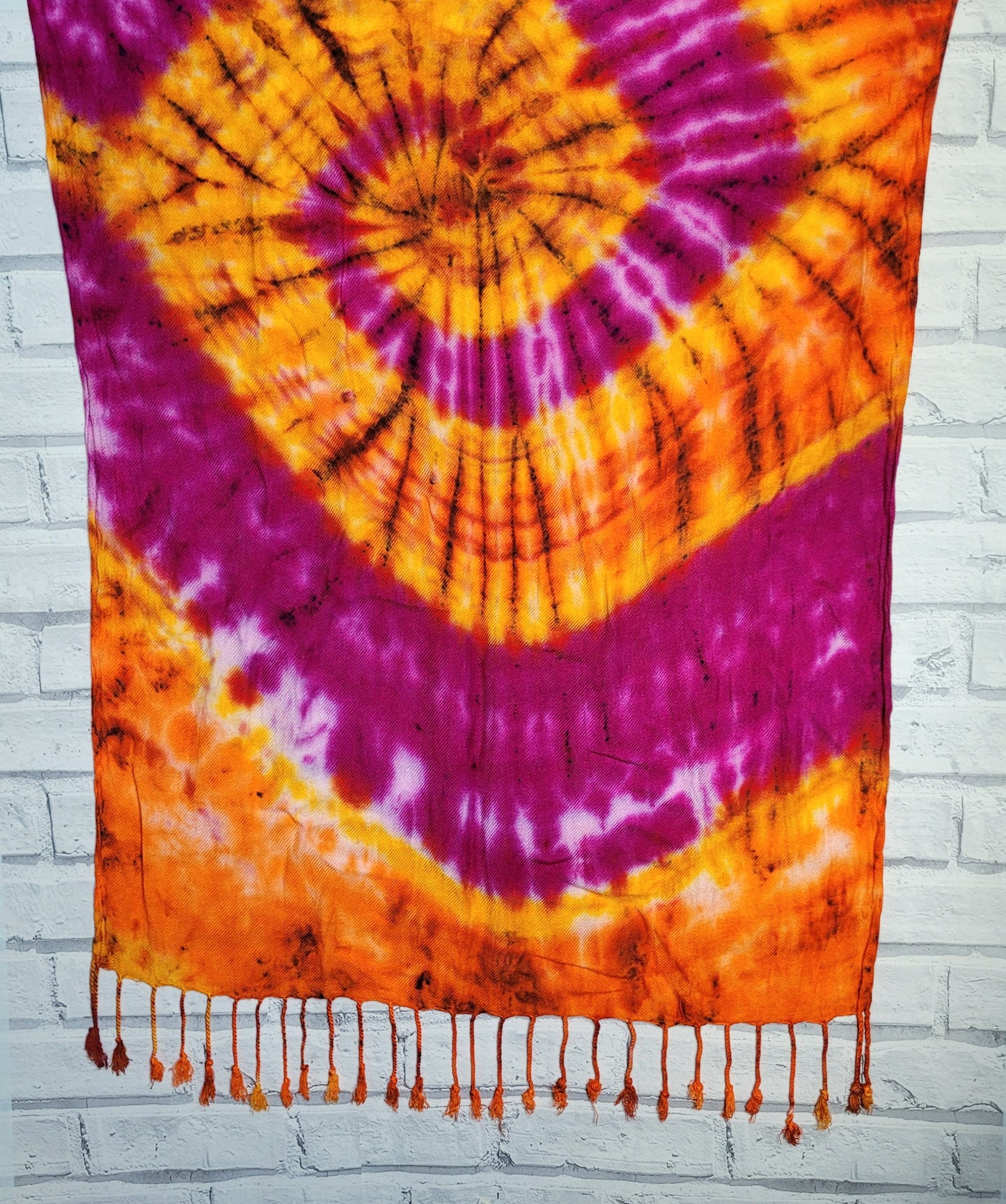 Orange & Pink Pashmina Tie Dye