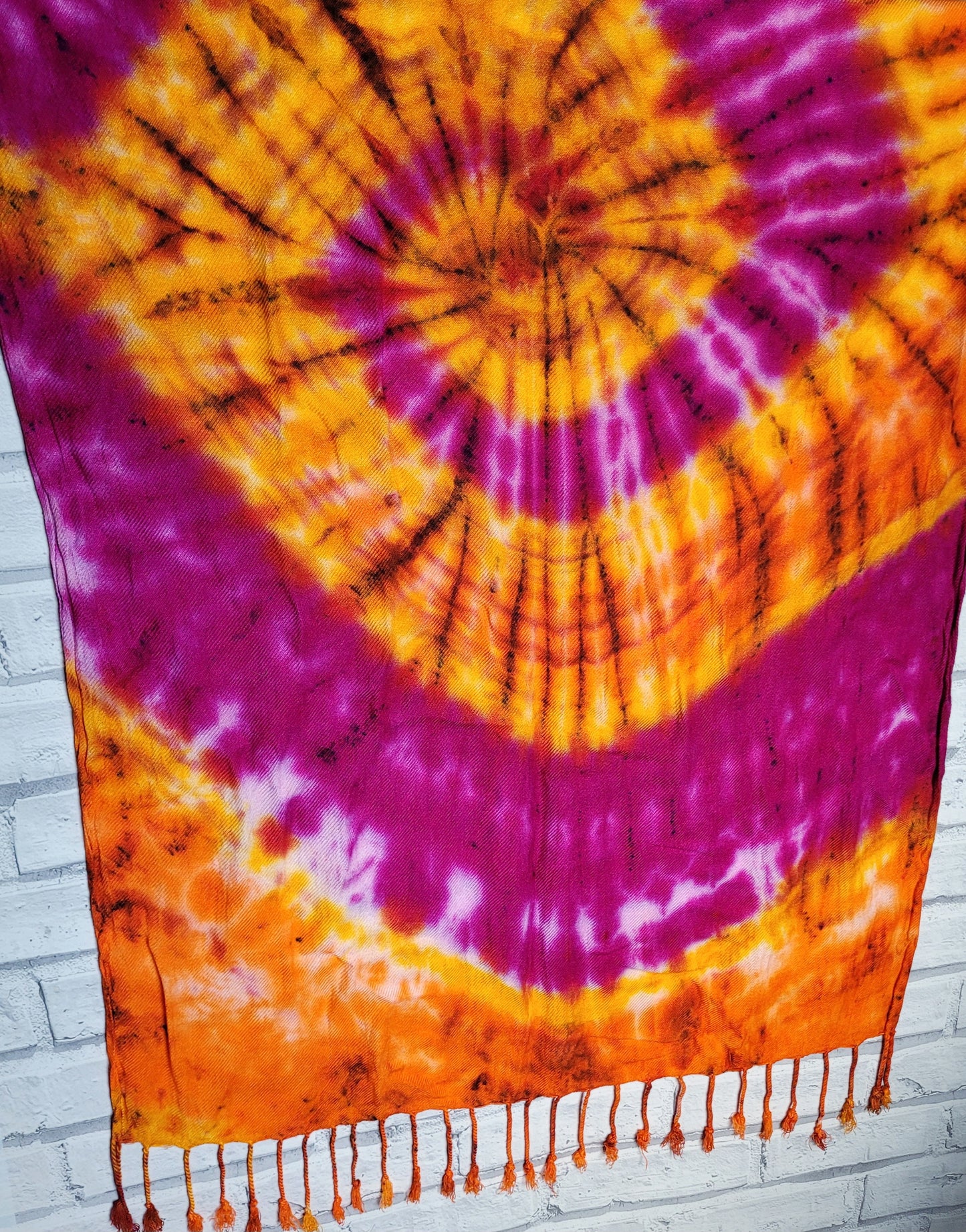 Orange & Pink Pashmina Tie Dye