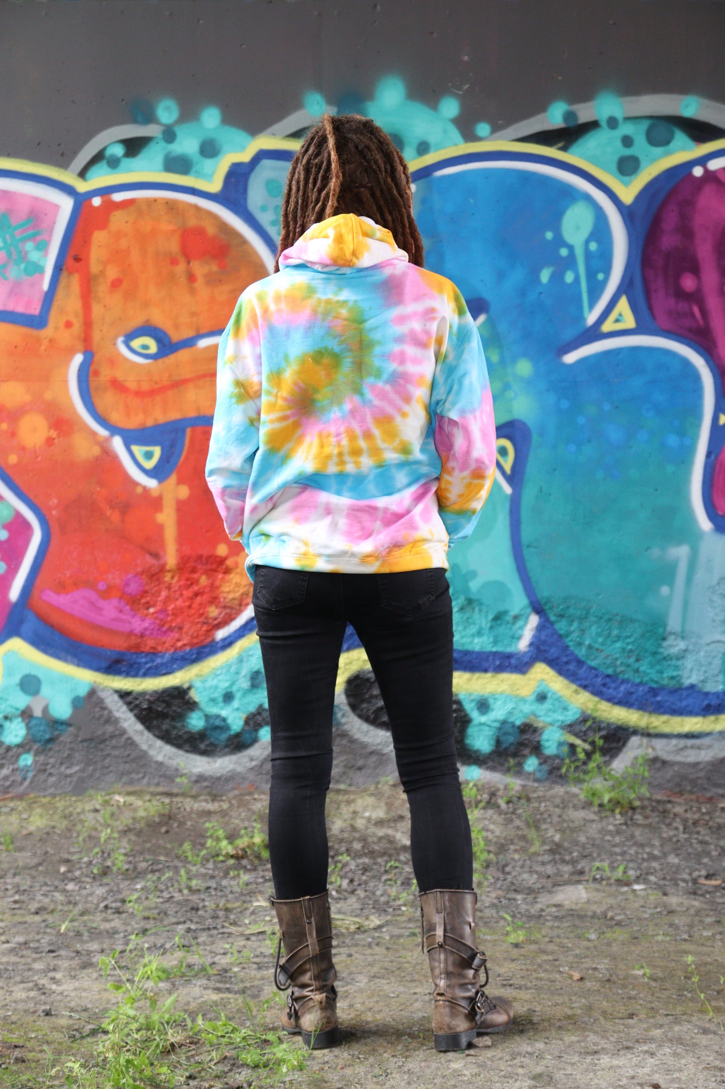 Tie Dye Hoodie Pink Yellow Blue Organic Cotton
