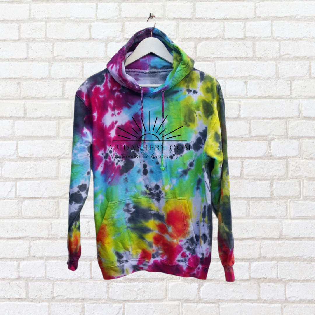 Rainbow Tie Dye Hoodie Organic Cotton AbiDashery Tie Dye