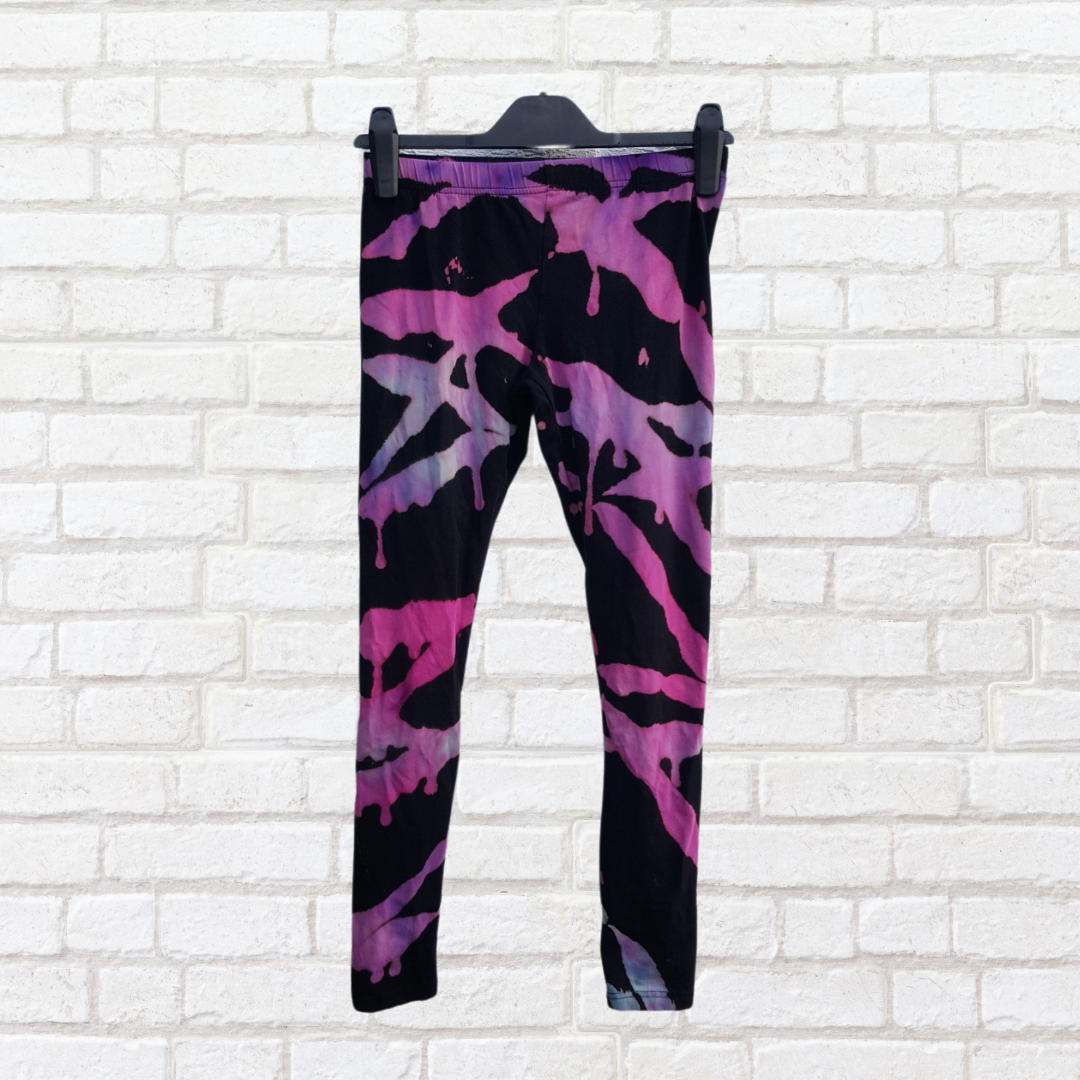 Women's Leggings Acid Wash Bleached size S Pink Blue Black