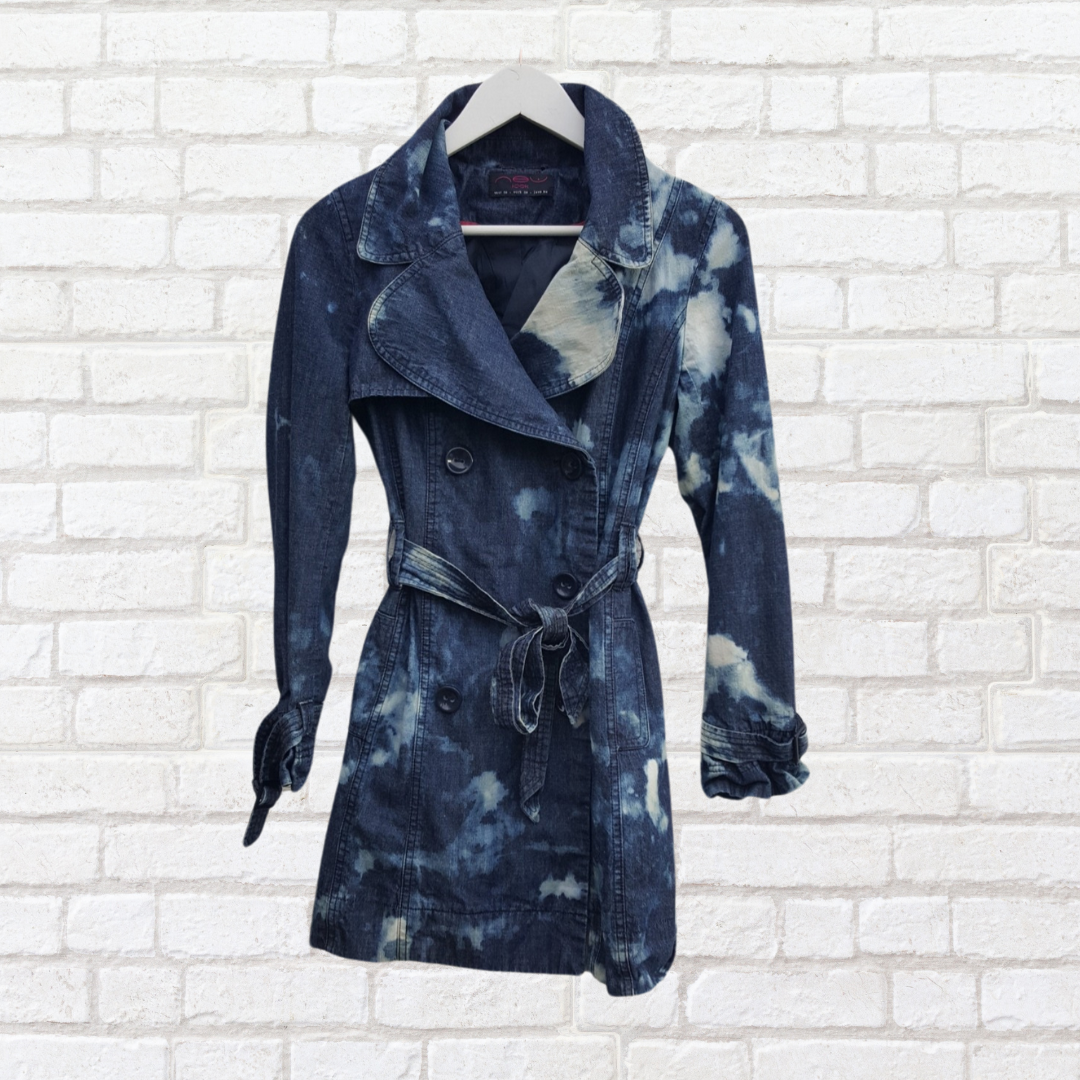 Denim Coat Ethical Upcycle Affordable Sustainable Fashion in the UK AbiDashery Tie Dye