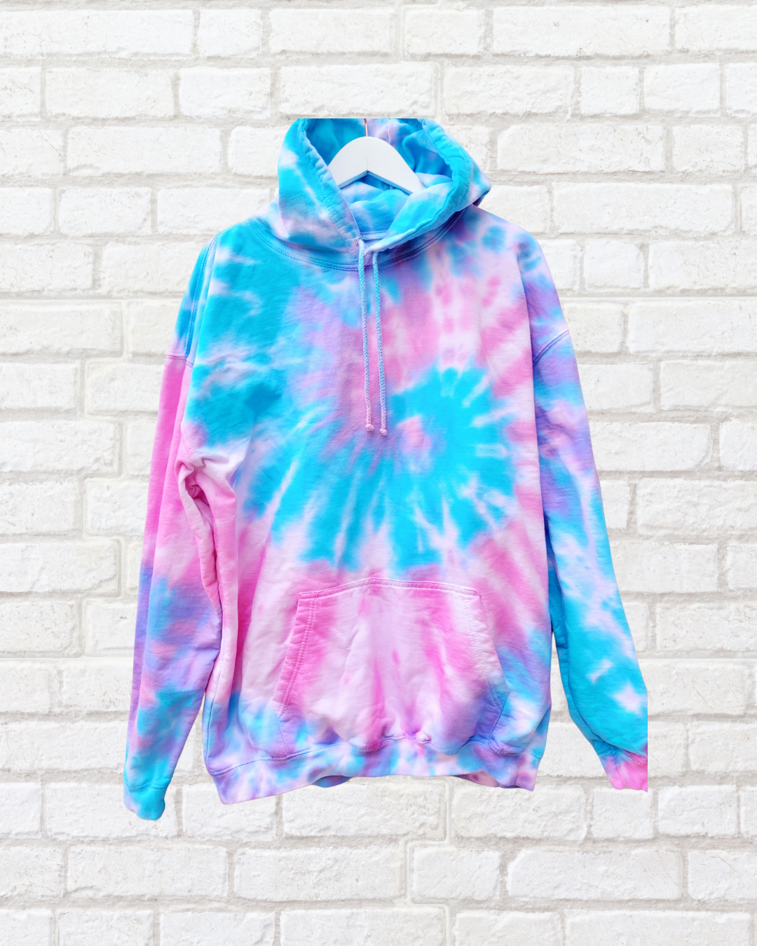 Pastel Tie Dye Hoodie Organic Cotton Pink and Blue