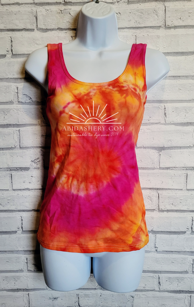 Tie Dye Vest Top Orange & Pink UK 8 / US 4