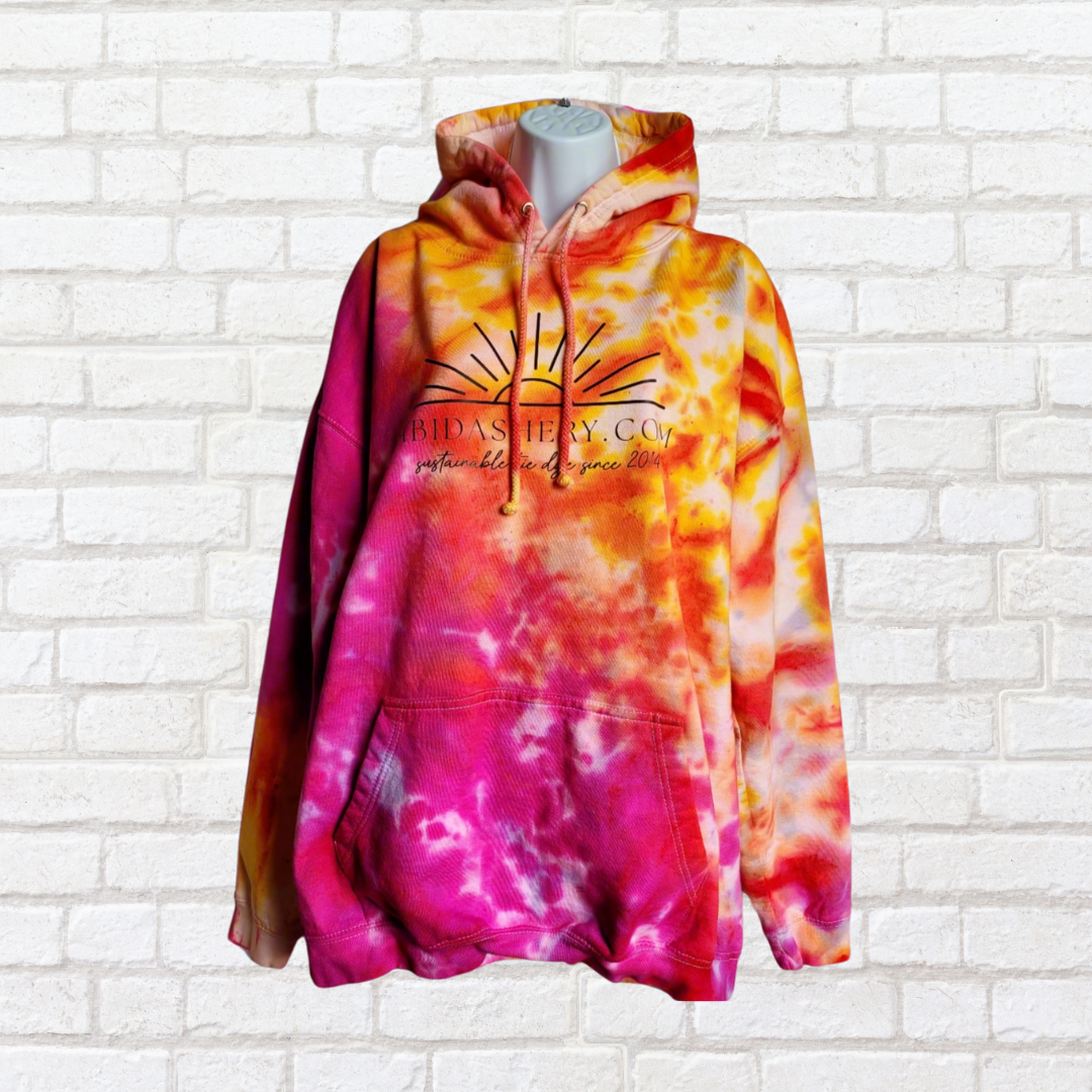 Pink and orange tie dye hoodie hotsell