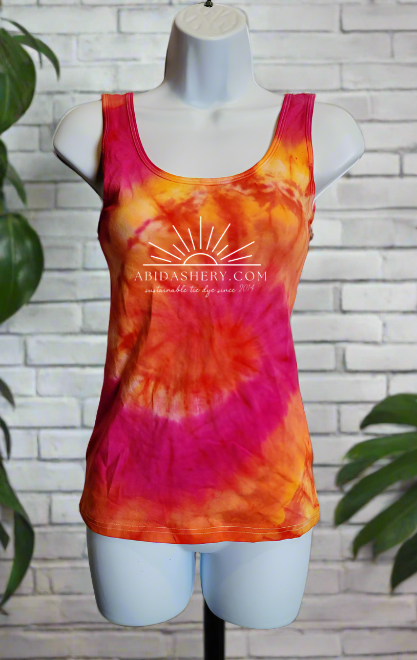 Tie Dye Vest Top Orange & Pink UK 8 / US 4