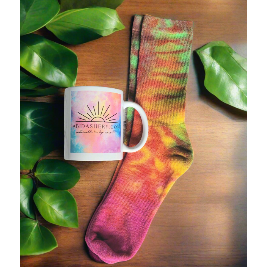 Tie dye bamboo socks & mug gift set | Sustainable gift | AbiDashery