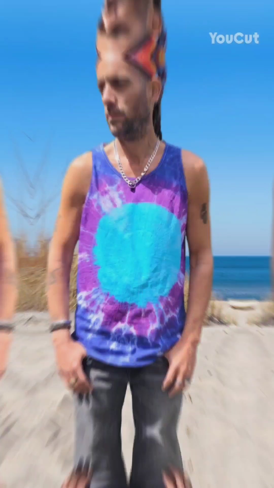 Beach Vibes | Tie Dye Tank Top | Blue & Purple | Organic Cotton
