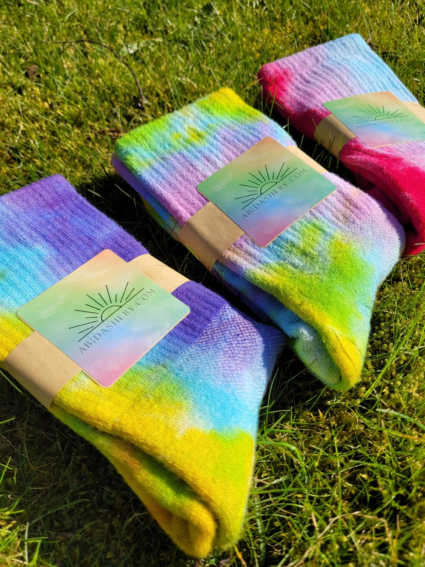 Spring Limited Edition Bamboo Tie Dye Sports Socks Unisex Gift Set (3 pairs)