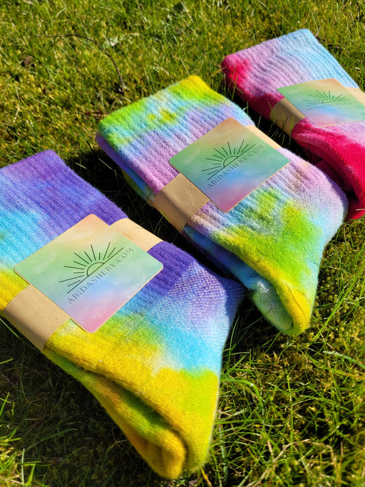 Spring Limited Edition Bamboo Tie Dye Sports Socks Unisex Gift Set (3 pairs)