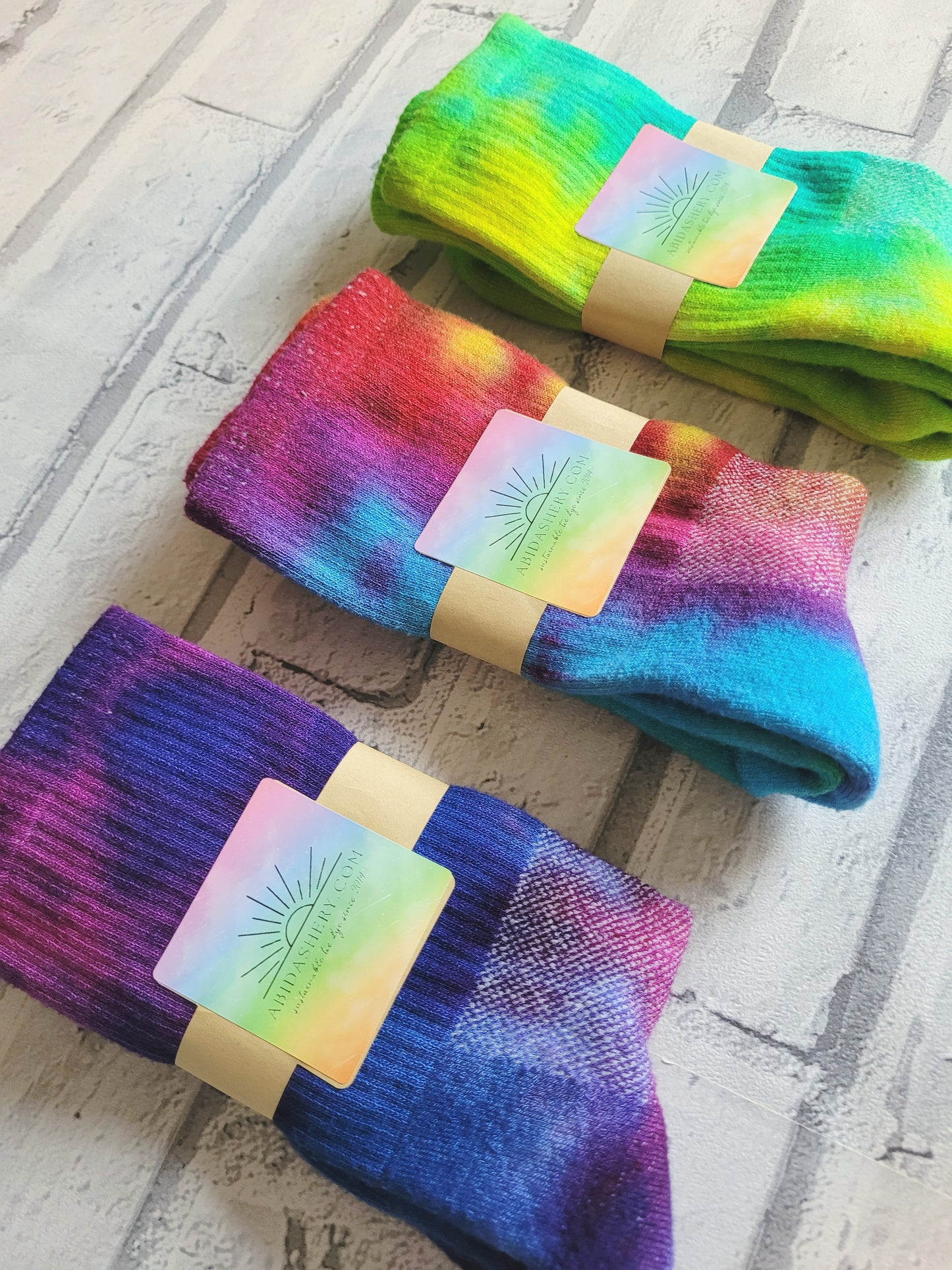 Bamboo Tie Dye Sports Socks Unisex Gift Set (3 pairs)