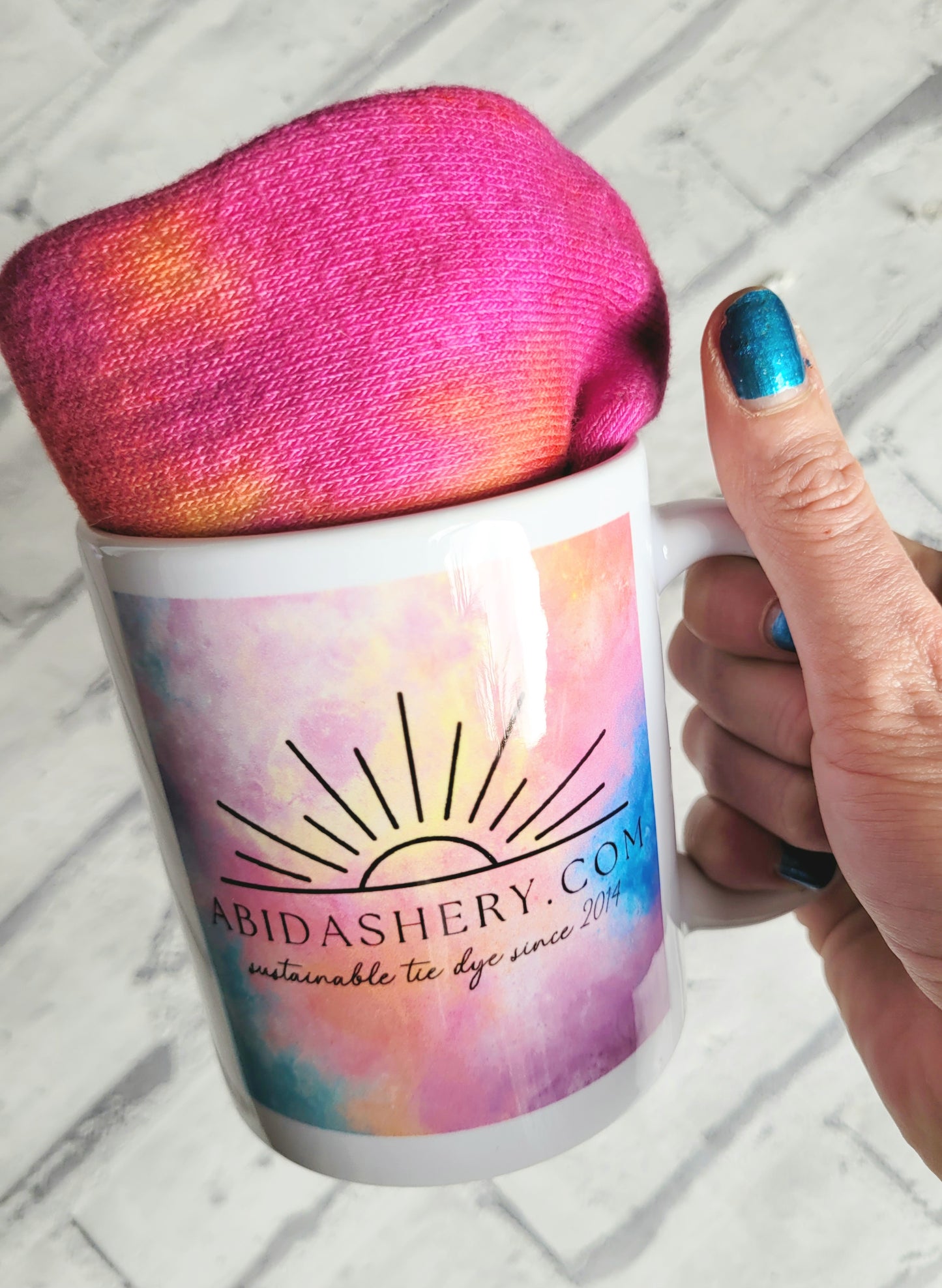 Bamboo Socks & AbiDashery Mug Gift Set Tie Dye Unisex