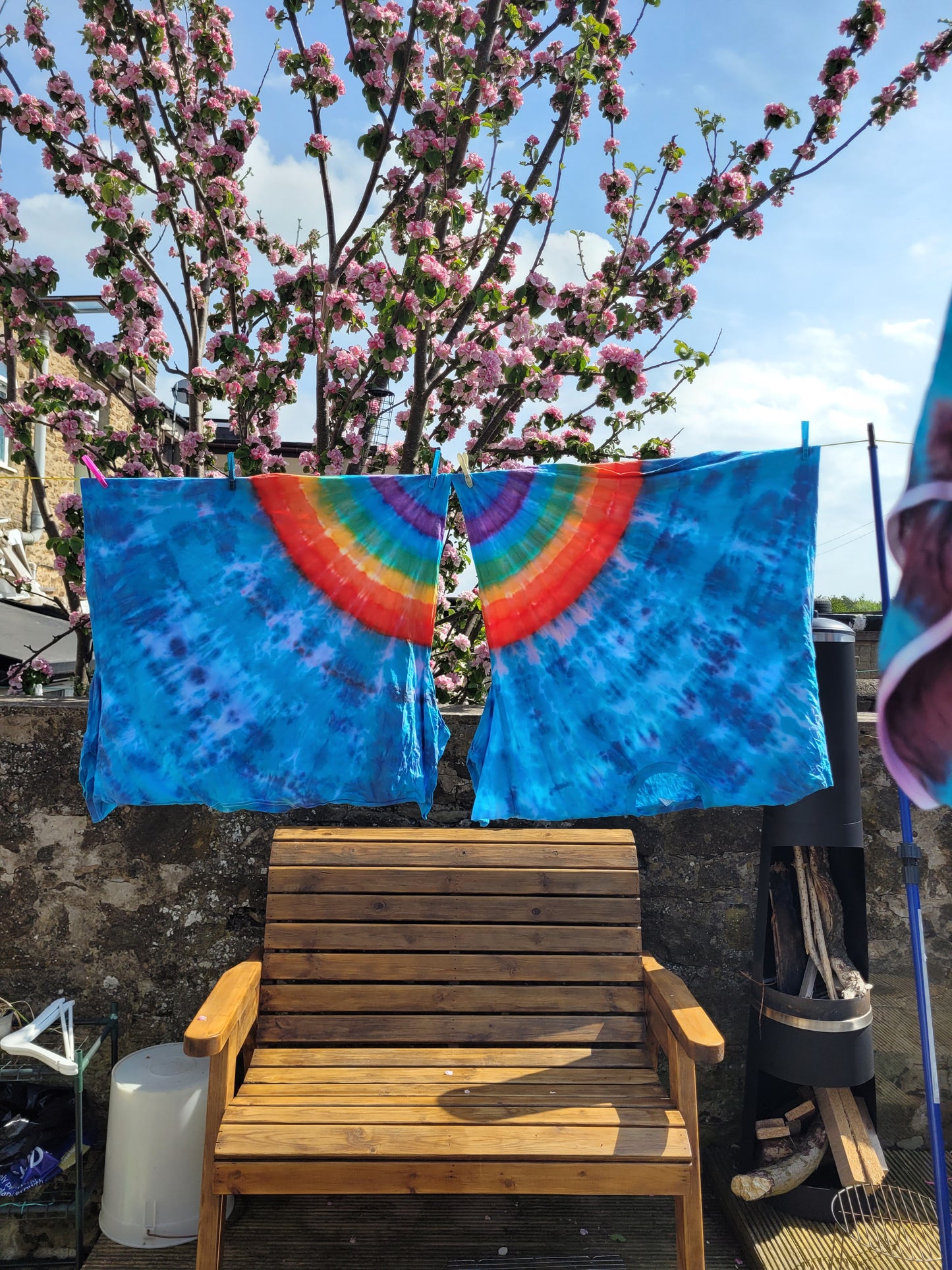 Tie Dye Shirt | Blue Sky Rainbow Arch | Vegan Friendly Dyes