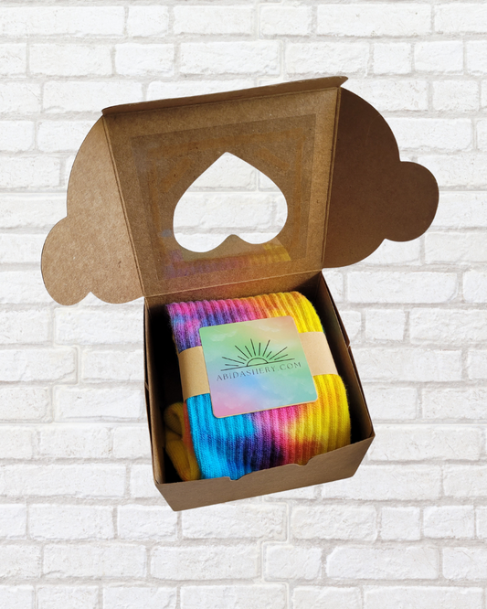Heart Gift Box Tie Dye Sports Socks