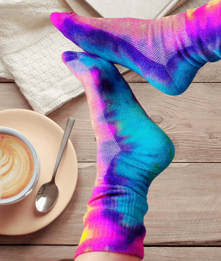 Bamboo Tie Dye Sports Socks Unisex Gift Set (3 pairs)