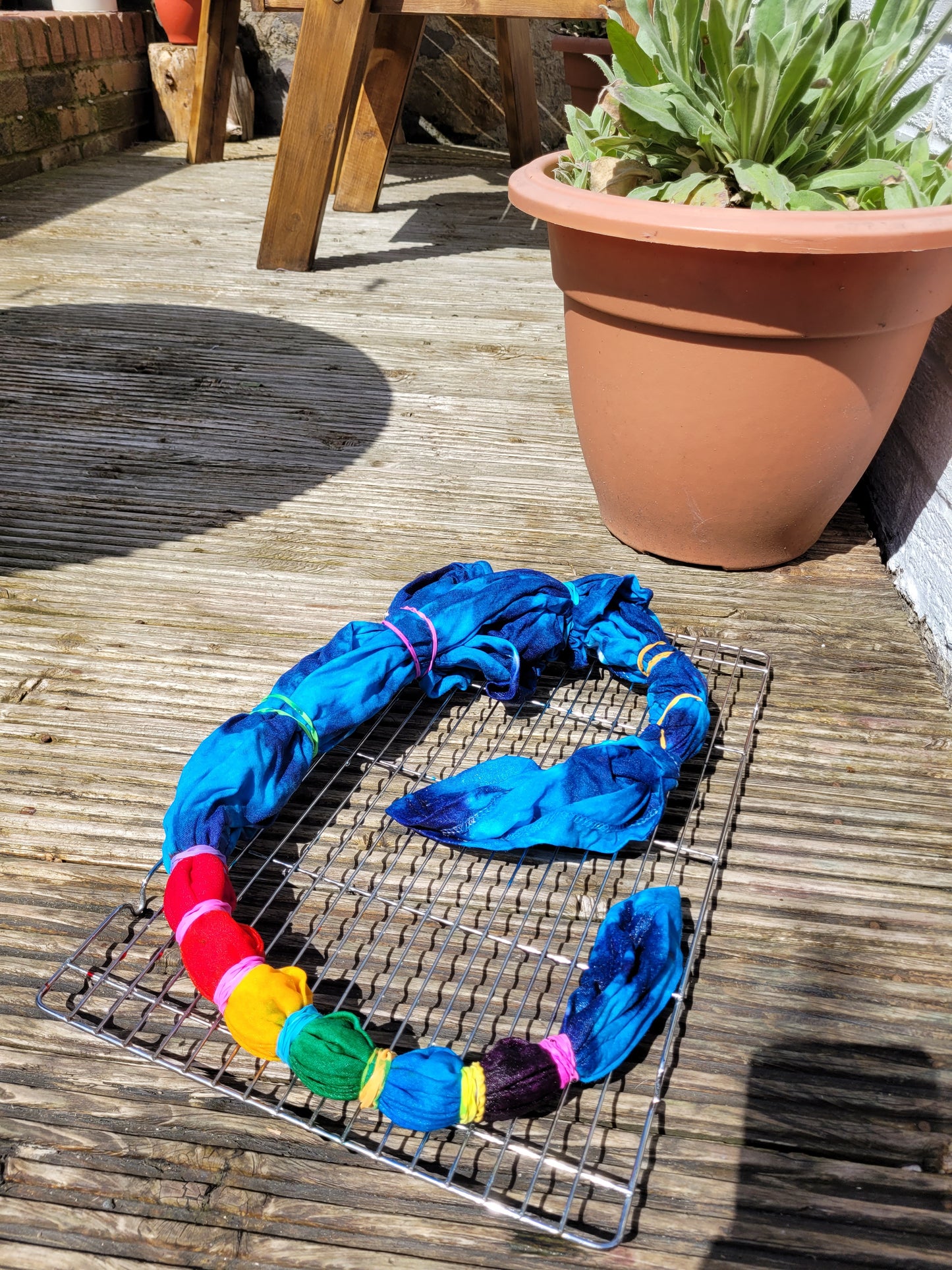Hand dyed in small batches using eco-reactive, vegan friendly dyes.