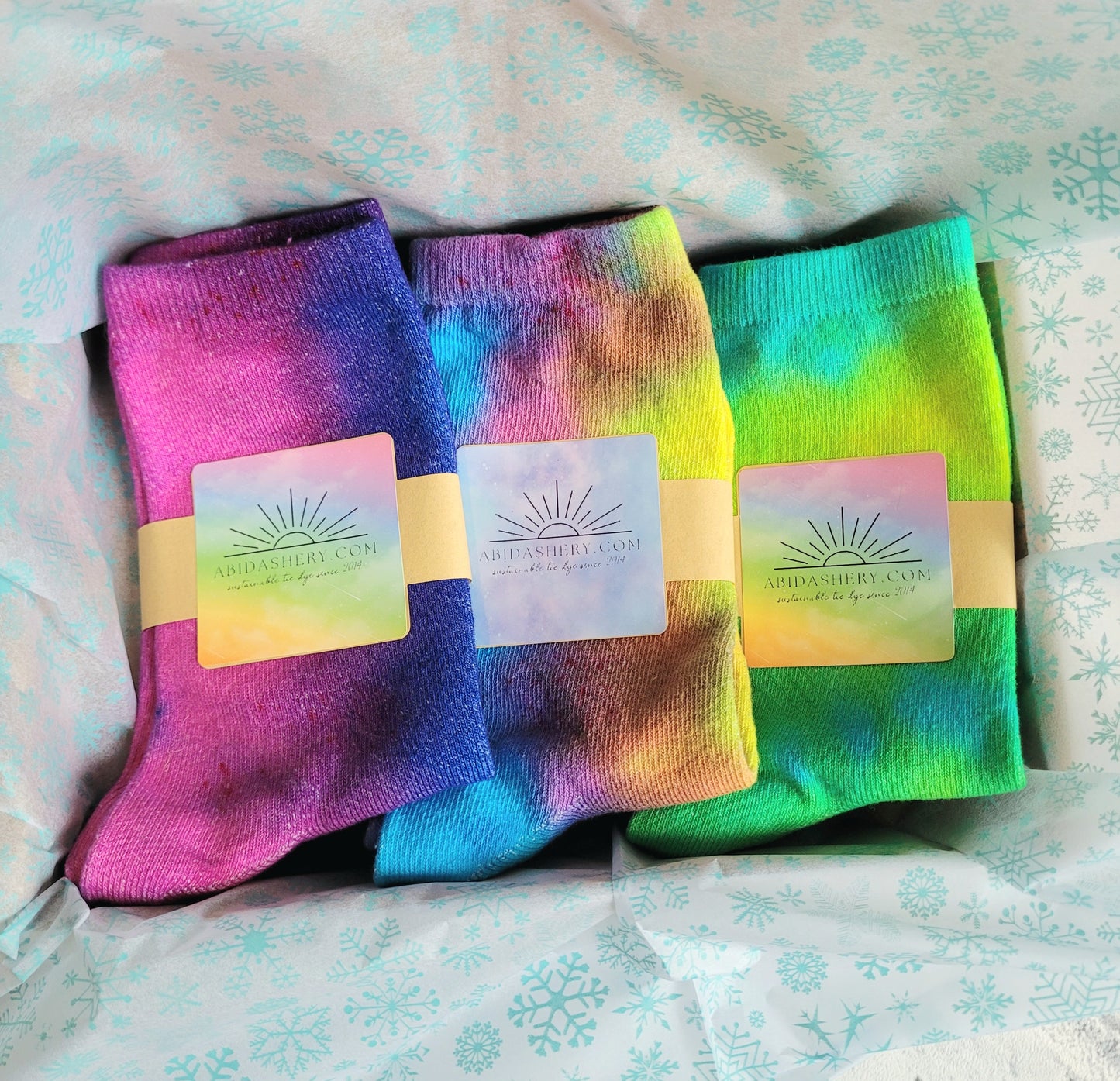 Hippie Tie Dye Bamboo Ankle Socks Gift Set (3 pairs)