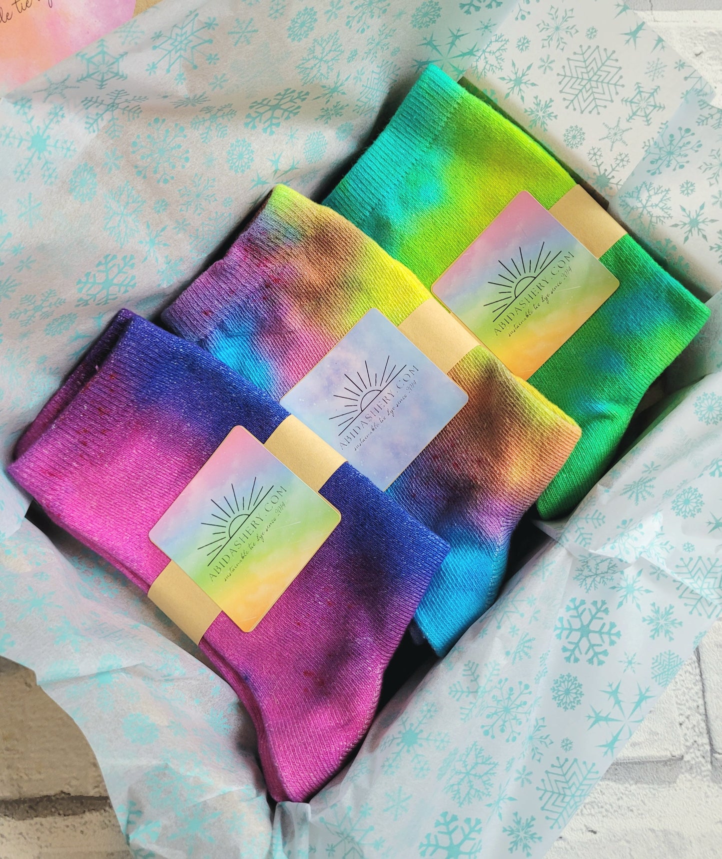 Hippie Tie Dye Bamboo Ankle Socks Gift Set (3 pairs)
