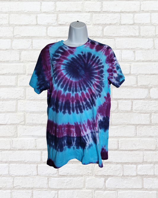Men's Tie Dye Shirt Organic Cotton Purple & Blue