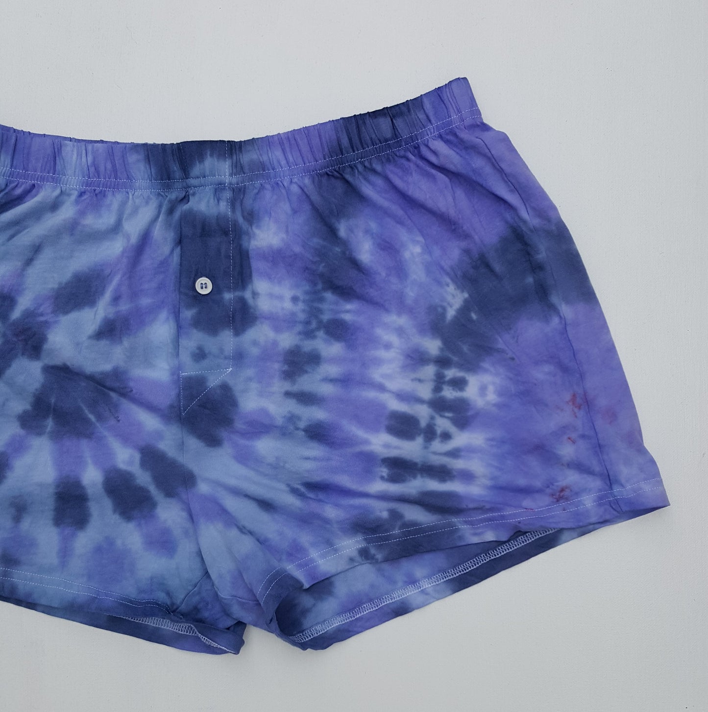 Purple & Blue Tie Dye Men's Boxer Shorts L