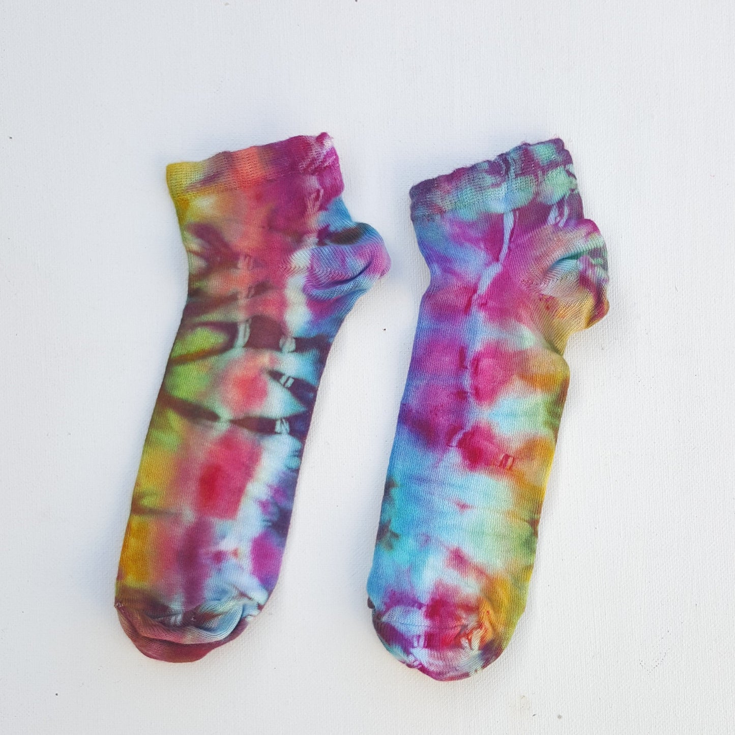 Ice dye bamboo trainer socks | Hand dyed to order | Women's UK 4–8 | AbiDashery