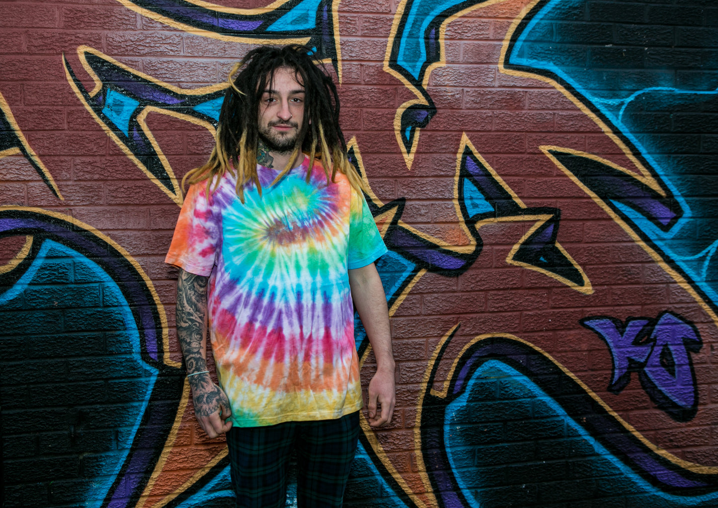 rainbow tie dye t-shirt mens Organic Cotton