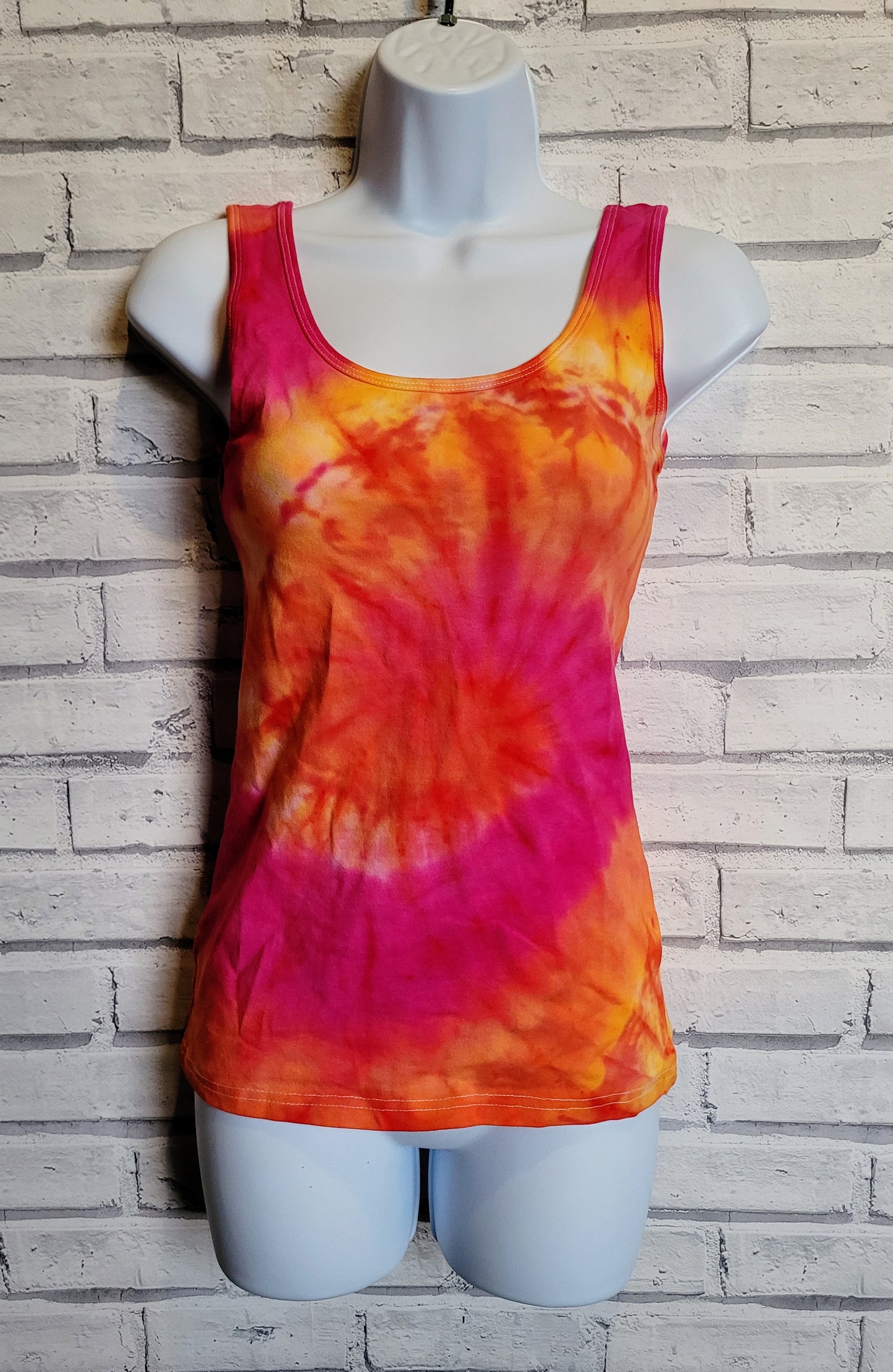 Tie Dye Vest Top Orange & Pink UK 8 / US 4