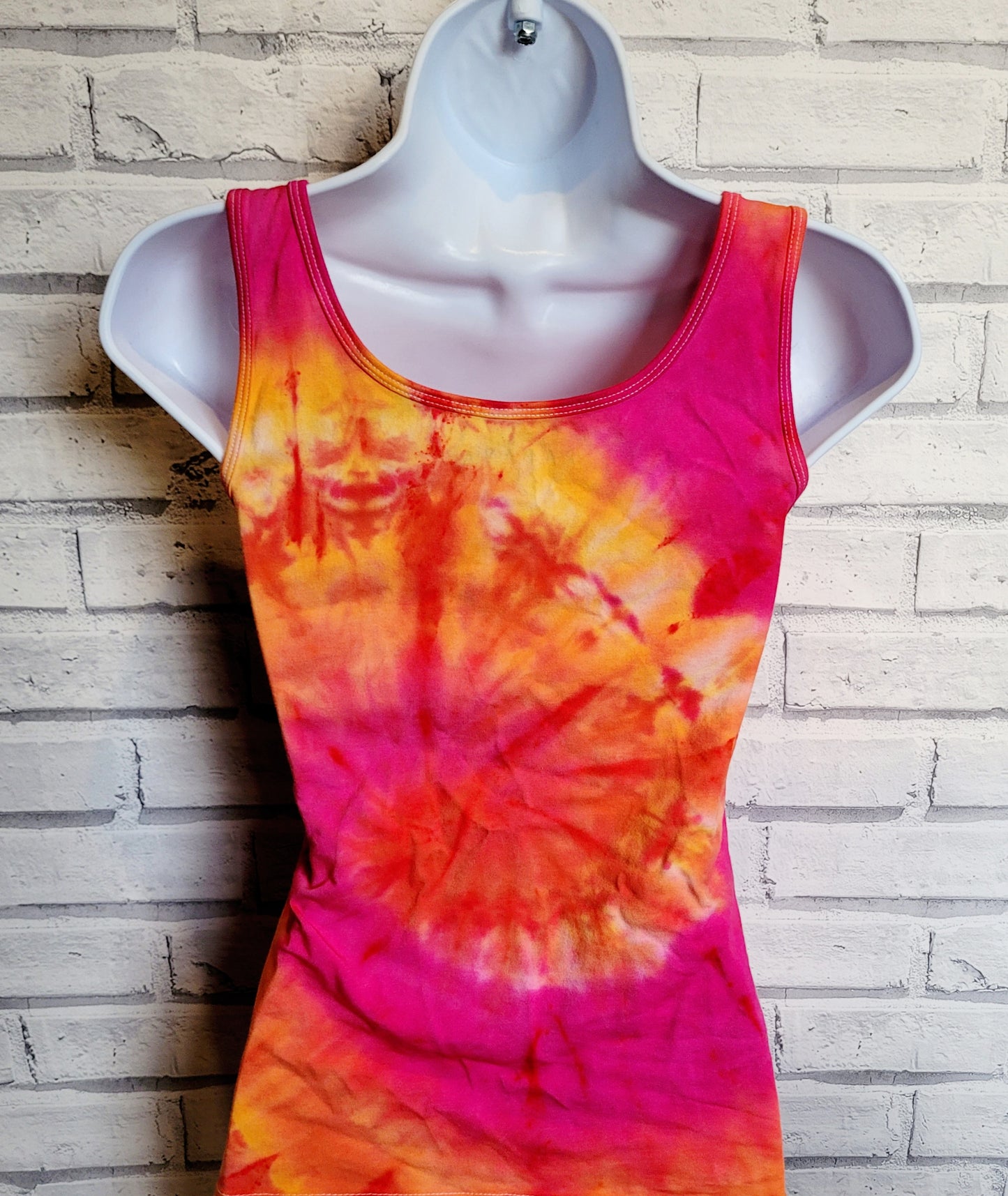 Tie Dye Vest Top Orange & Pink UK 8 / US 4