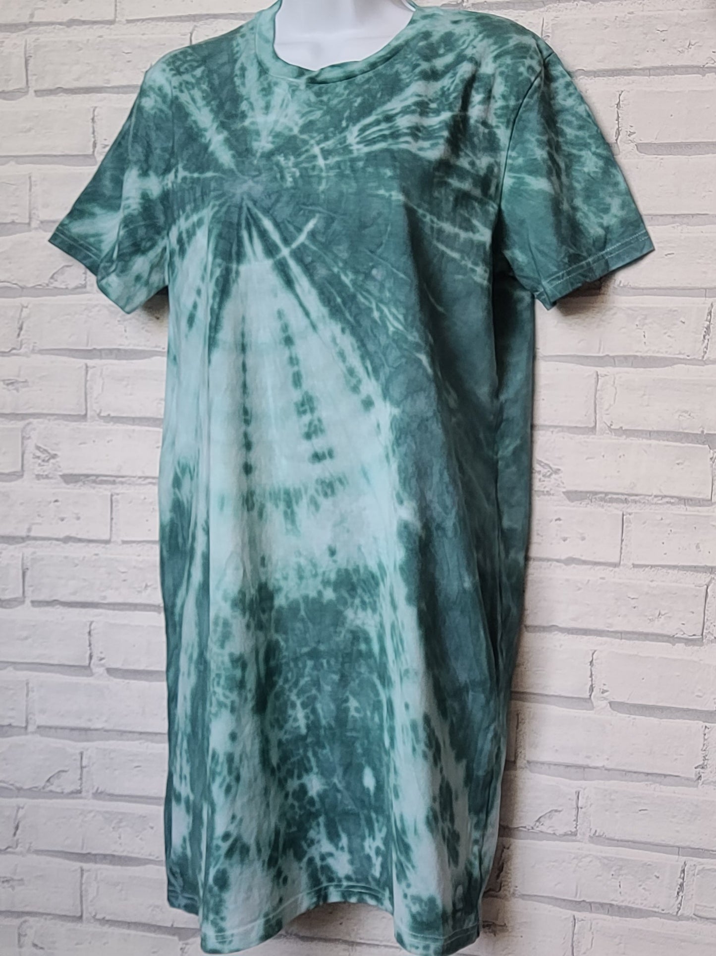 Green Tie Dye Organic Cotton Dress to fit size UK 10/12