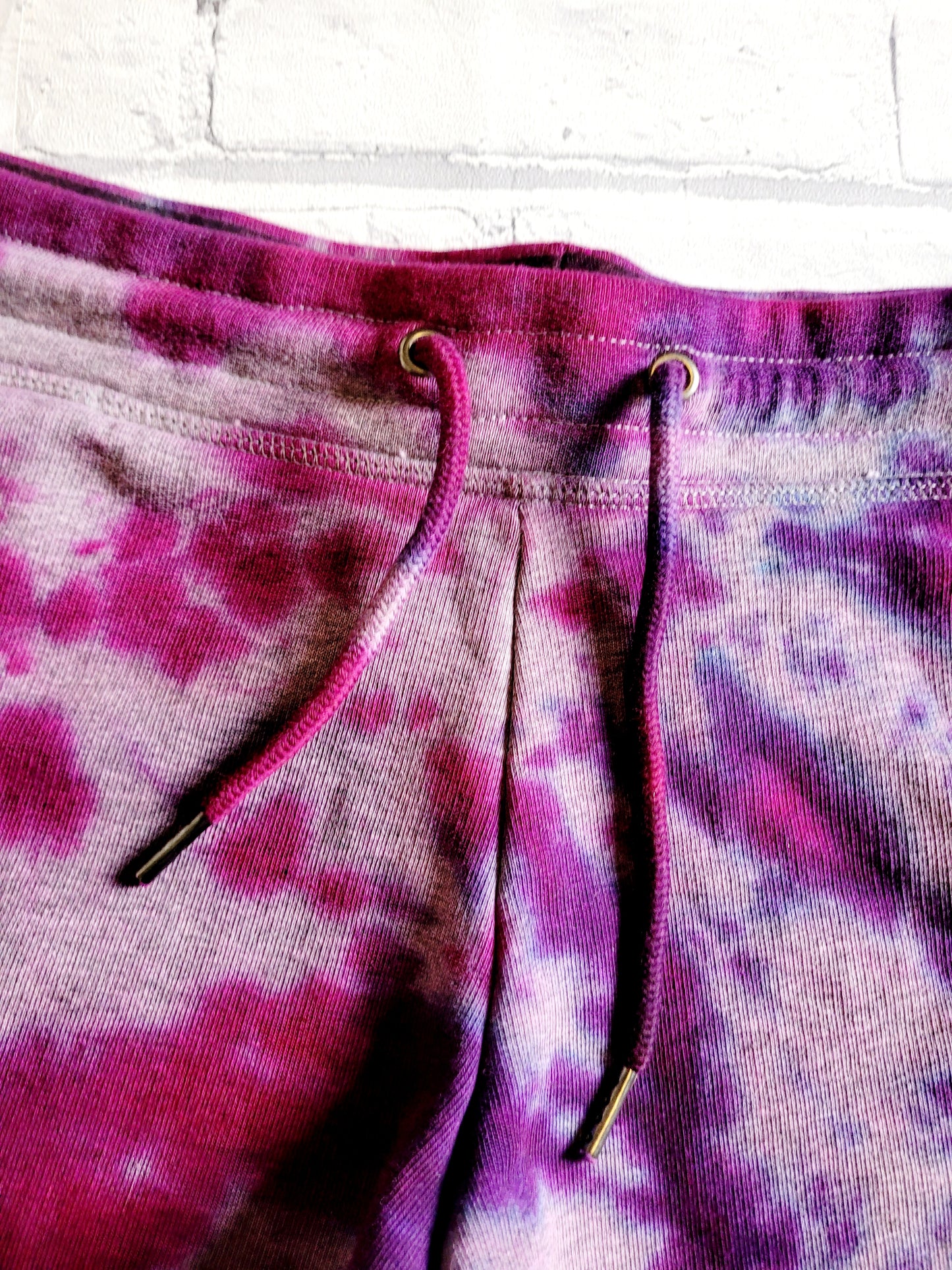 Organic Cotton Tie Dye Yoga Shorts Pink Purple Grey