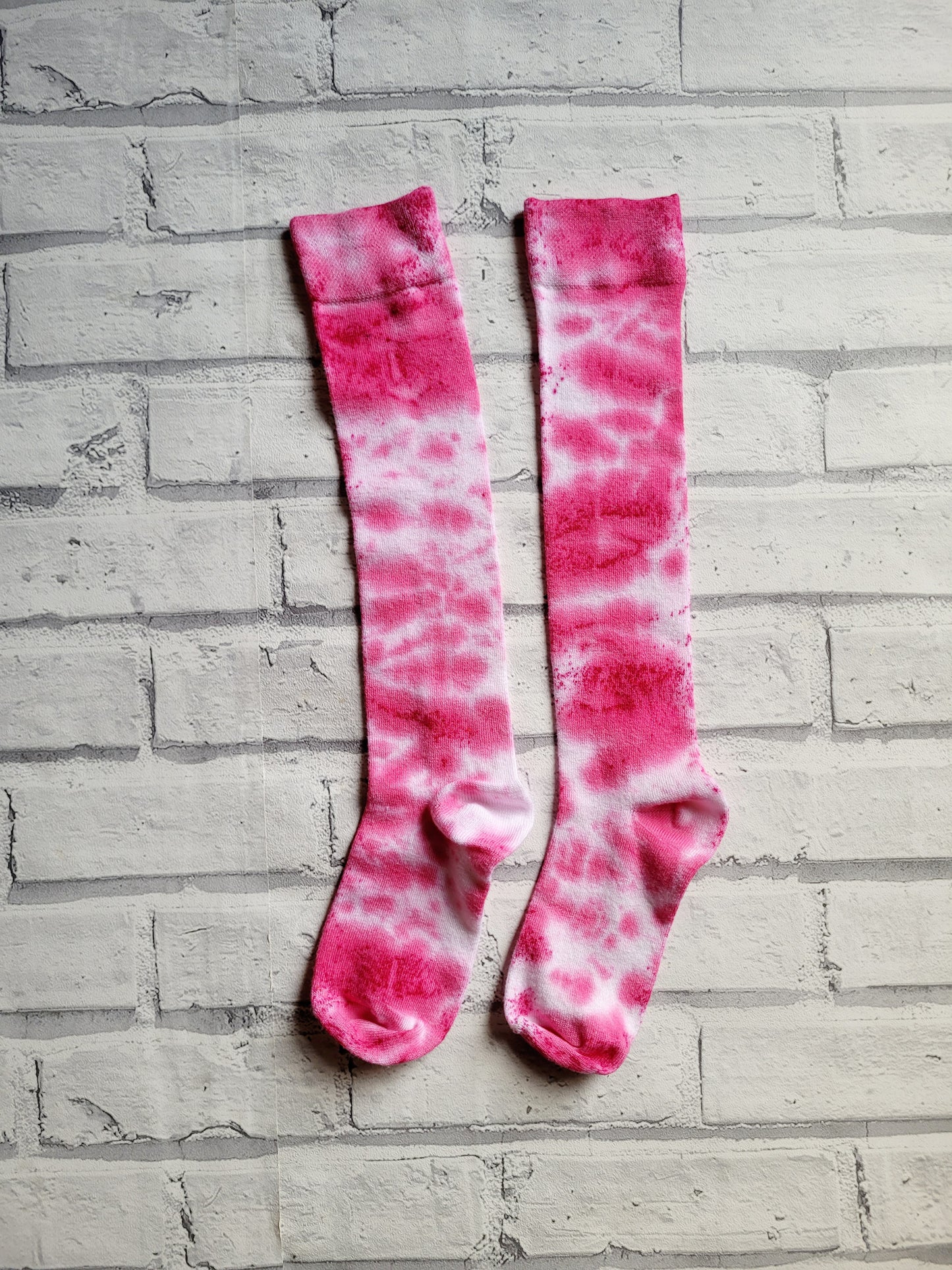 Pink Tie Dye Bamboo Knee High Socks