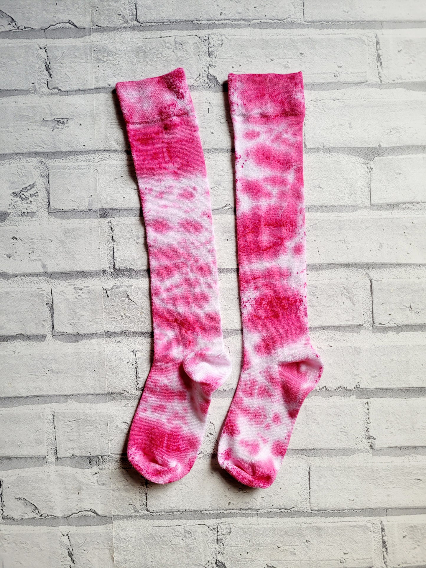 Pink Tie Dye Bamboo Knee High Socks