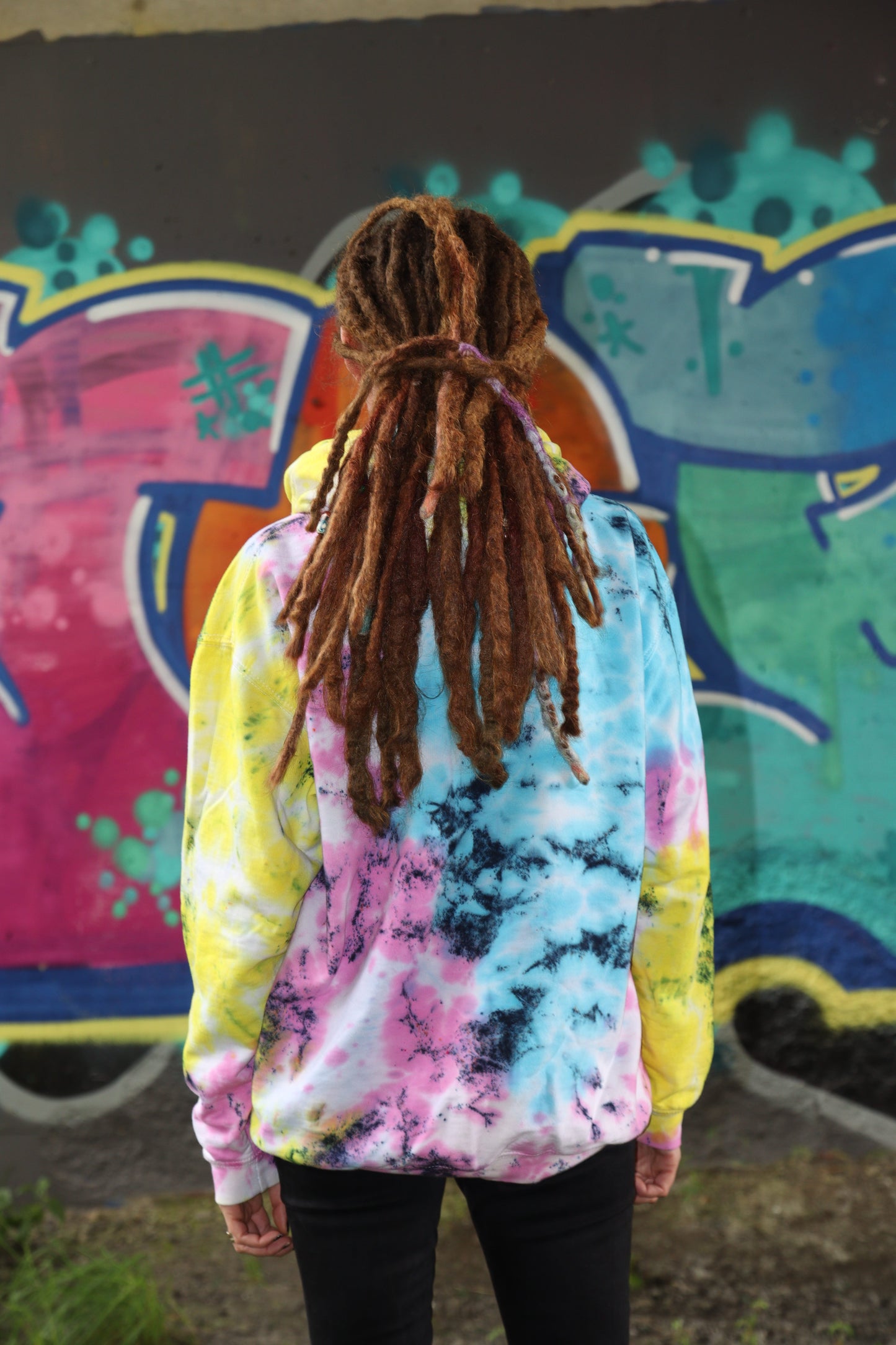 Tie Dye Hoodie Pink Yellow Blue Organic Cotton