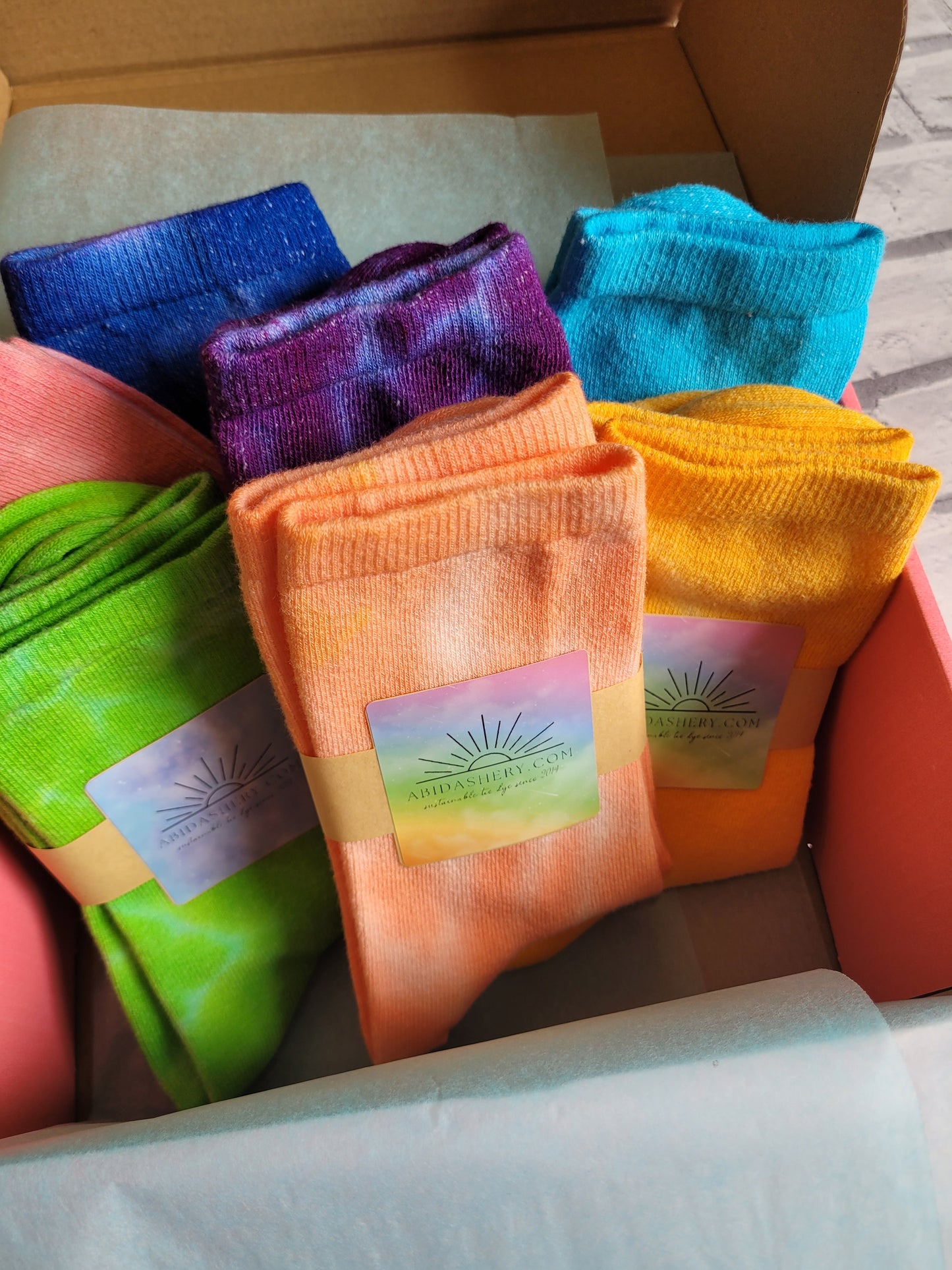 Rainbow Chakra Bamboo Socks Set 7 pairs for women