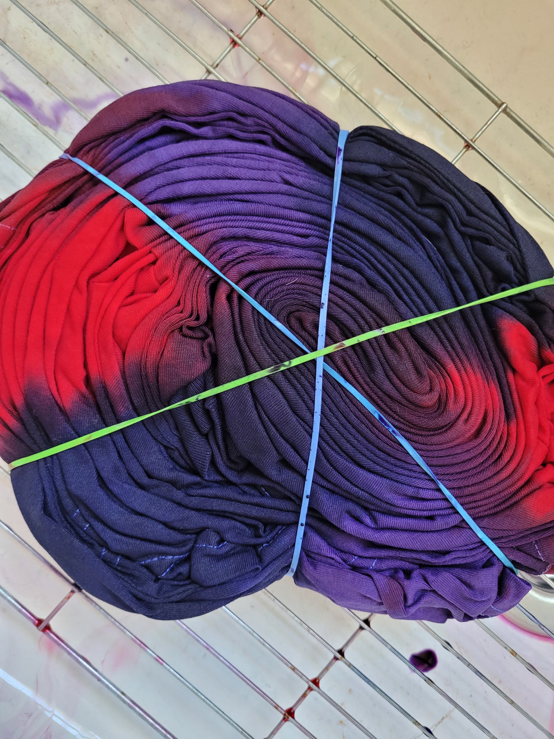 Hand dyed in small batches using eco-reactive vegan friendly dyes. 