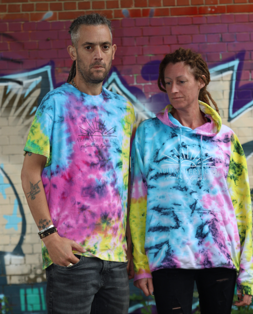 Blue pink yellow hoodie online