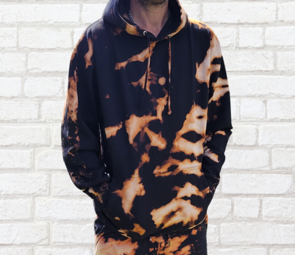 Bleach Dye Unisex Hoodie | Cosy Autumn Vibes | Halloween Grunge
