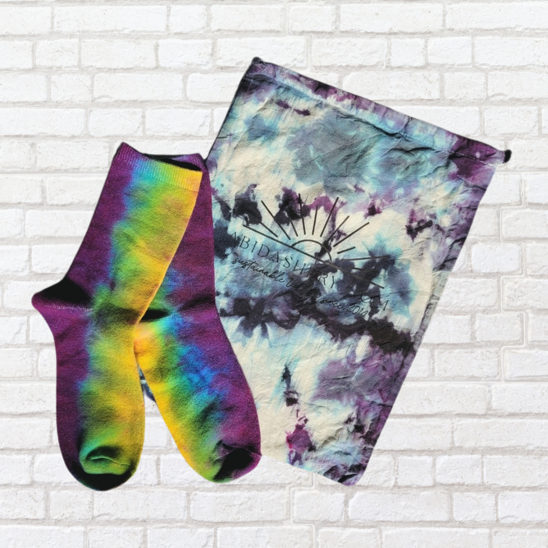 Tie Dye Socks & Pouch Gift Set