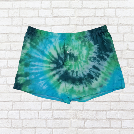 Green Tie Dye Men's Boxer Shorts XXL