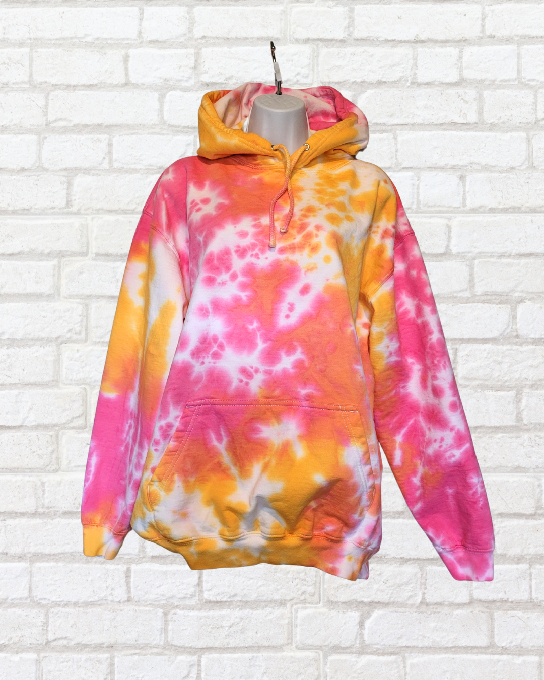 Tie Dye Hoodie Pink, Yellow & Orange Organic Cotton